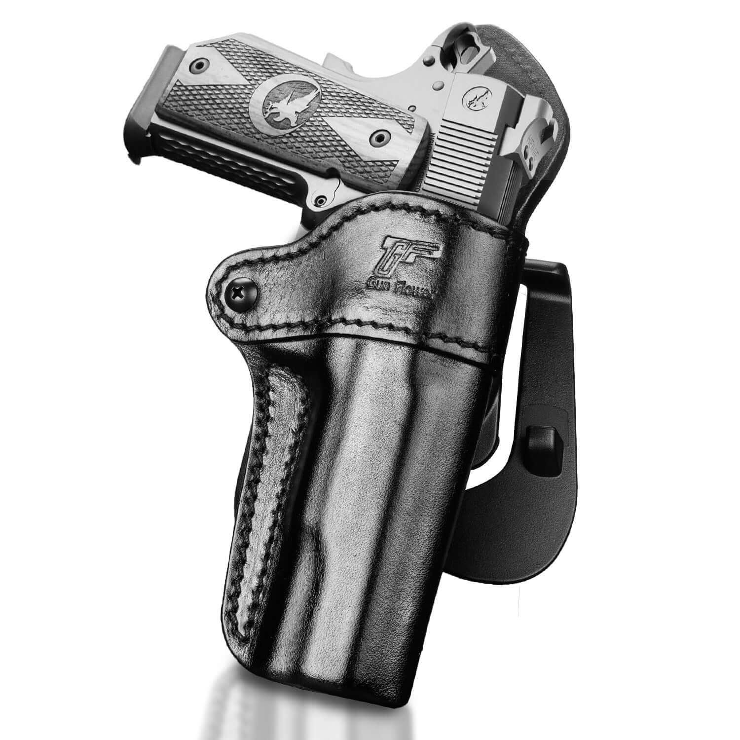 Handmade 1911 Leather Holster, Holster for Colt 1911/Kimber 1911/Springfield 1911/S&W 1911 and Most 1911 5'' No Rail Pistol, Full Grain Leather, Fits 1911 Models with 4'' and 5'' Barrels|Gun&Flower Gun & Flower