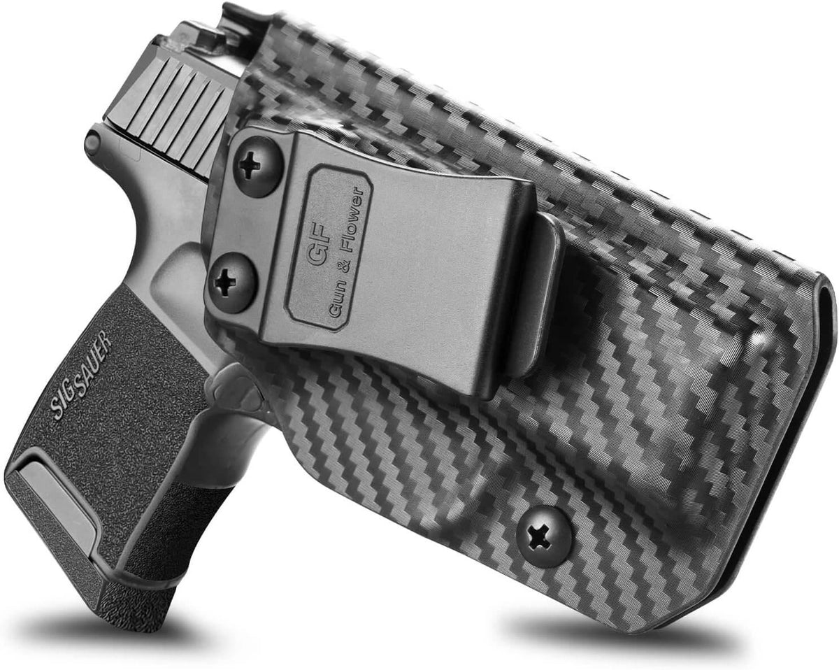 Carbon Fiber Texture Sig Sauer P365 P365 SAS P365X P365.380 ACP IWB Kydex Holster, Right Hand | Gun & Flower Gun & Flower
