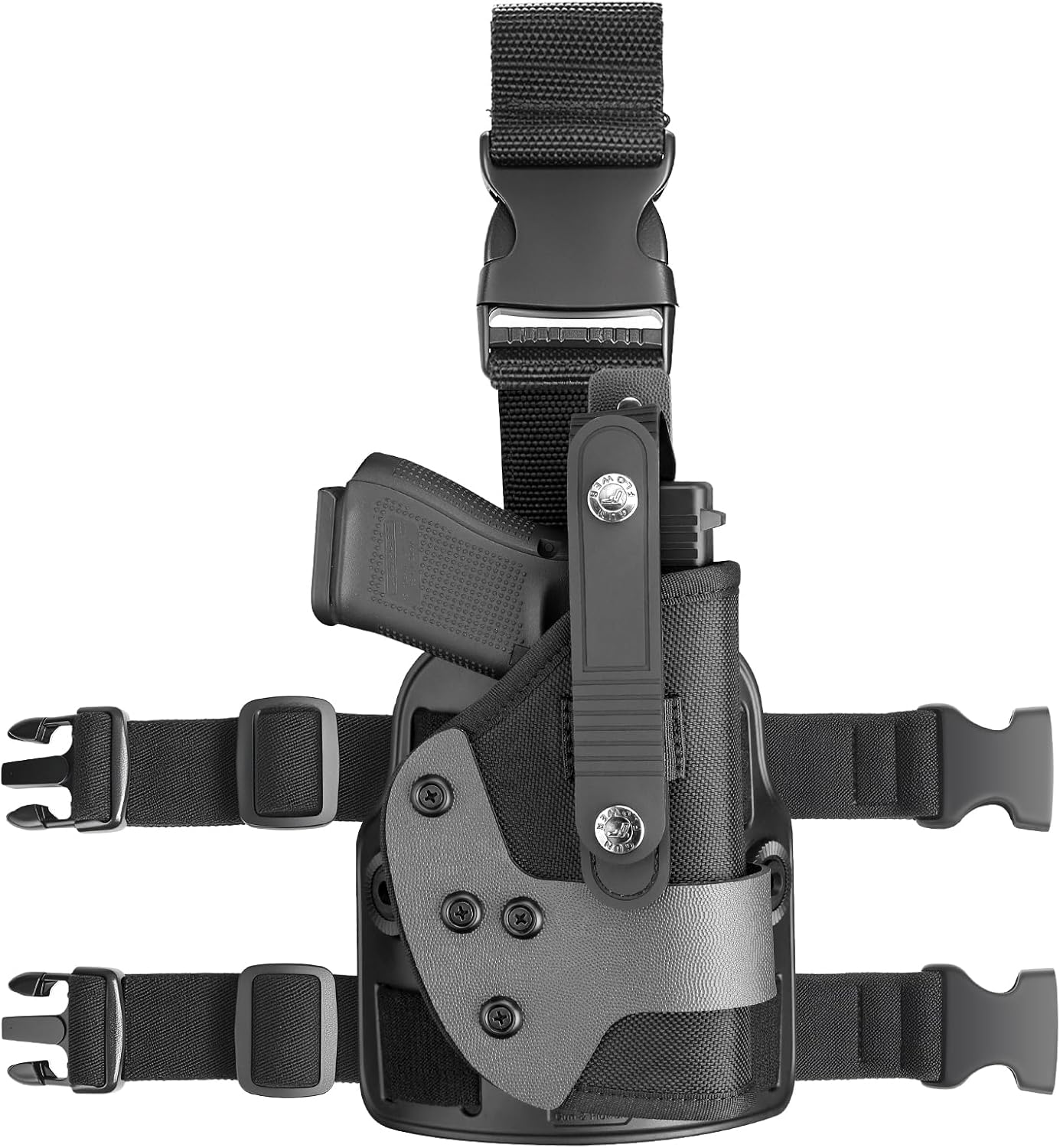 Universal Adjustable Drop Leg Holster - Fits Glock 17 19 22 23 26 Gen3-5, Taurus G2C G3C G3 XL, Beretta 92FS PX4 APX, M&P 9MM Compact, Canik TP9 SF Elite, CZ P07 P09 P10C | Tactical Thigh Platform (No Optic)