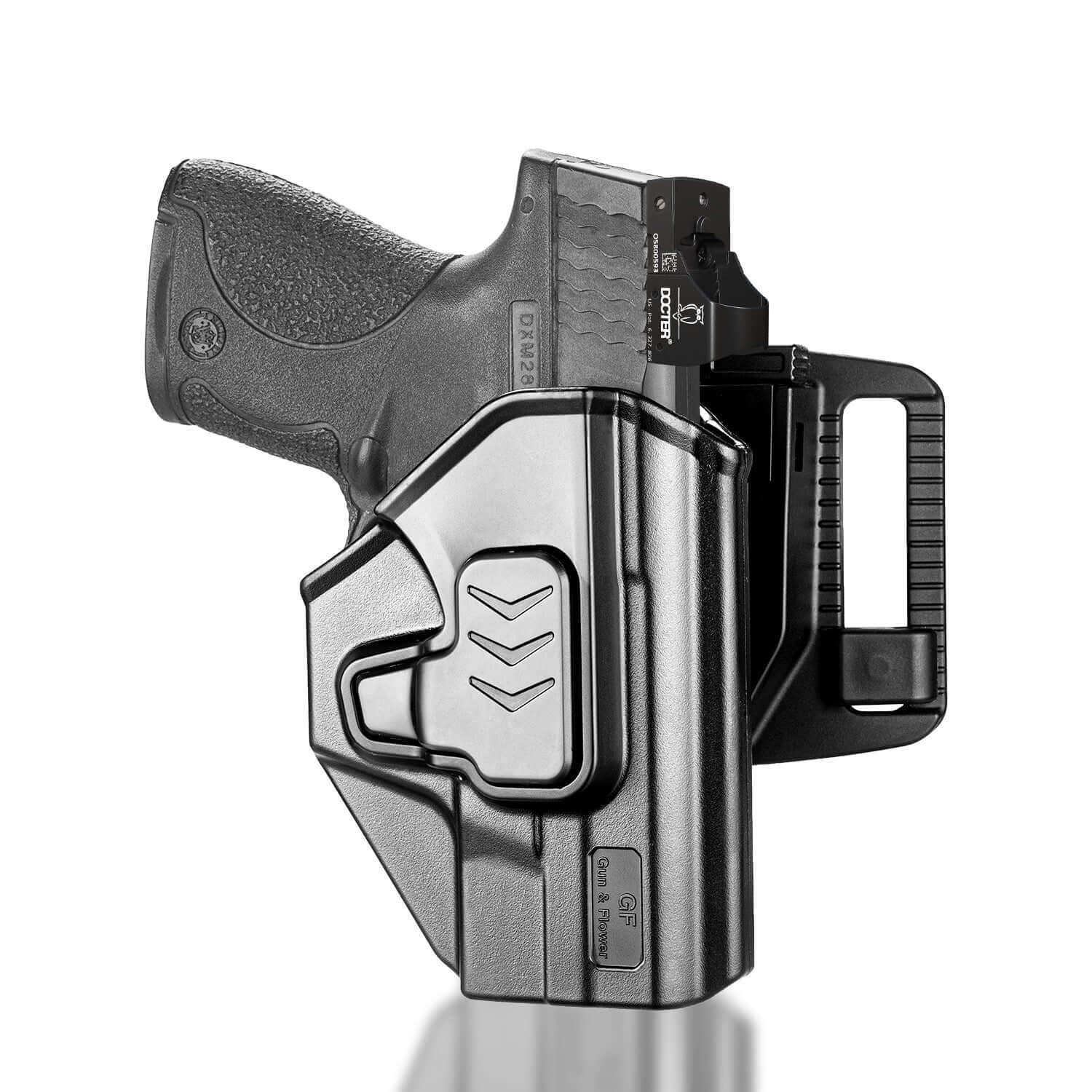 Level II Retention OWB Holster for M&P Shield 9MM, Belt Loop Attachment, Quick Mounting/Dismounting|Gun & Flower Gun & Flower