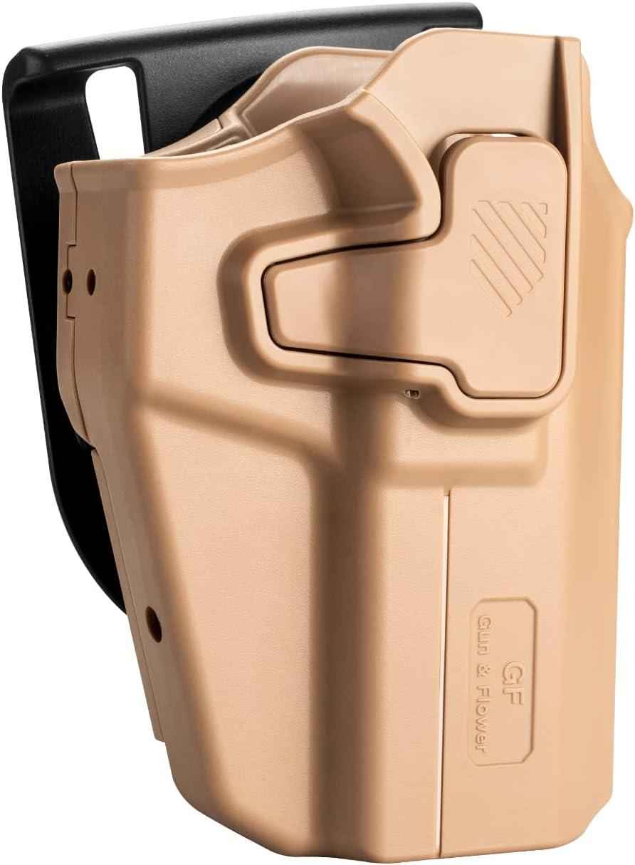 Tan Universal Level II Index Finger Release OWB Holster with Red Dot Cut, Right Hand