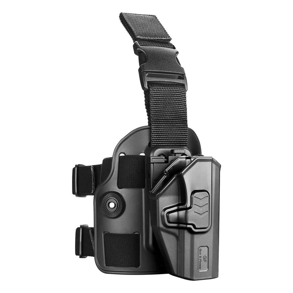 Drop Leg Platform w/ Level 2 OWB Holster, Fit Sig P320 Compact 9mm/.40, Sig P320 Subcompact 9mm/.40, Sig P320 M18 Carry 3.9'', P320 X-Carry / XCompact, Right Hand | Gun & Flower Gun & Flower