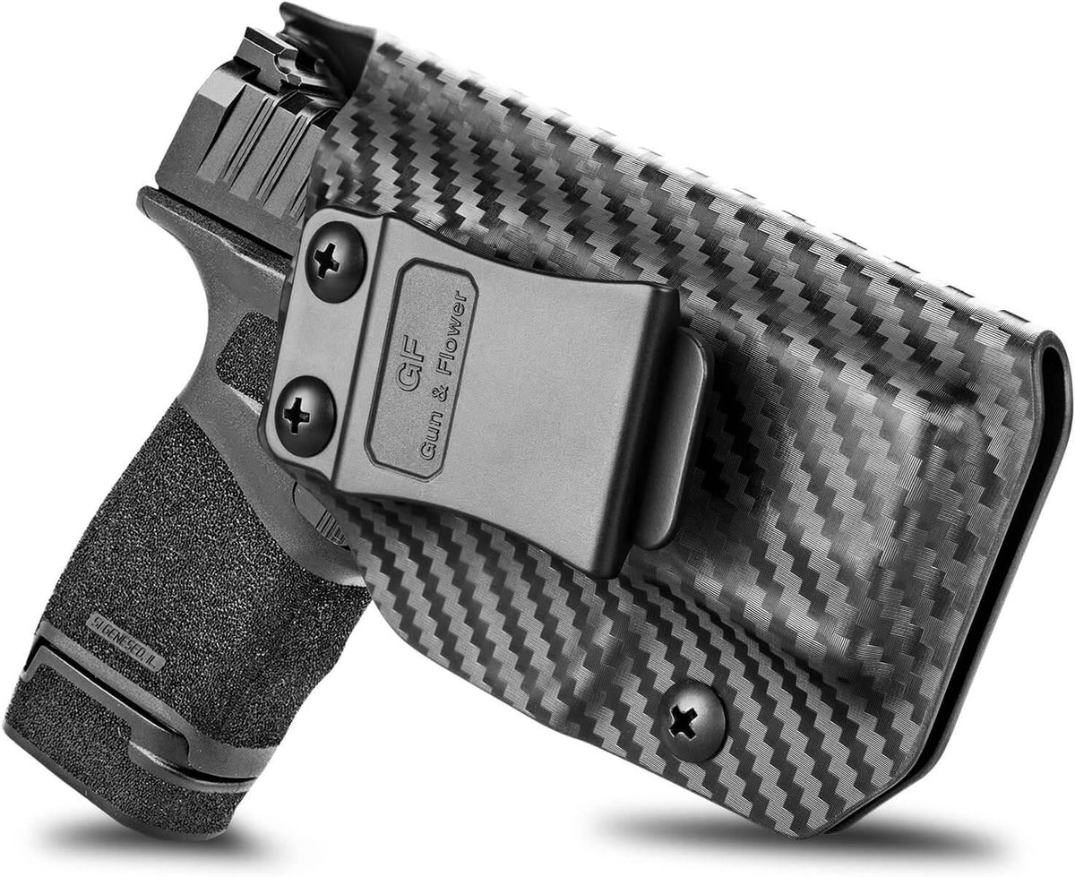 Hellcat Carbon Fiber Texture IWB Kydex Holster, Fit Hellcat 3" Micro-Compact 9mm Pistol, Right Hand | Gun & Flower - Polymerholster