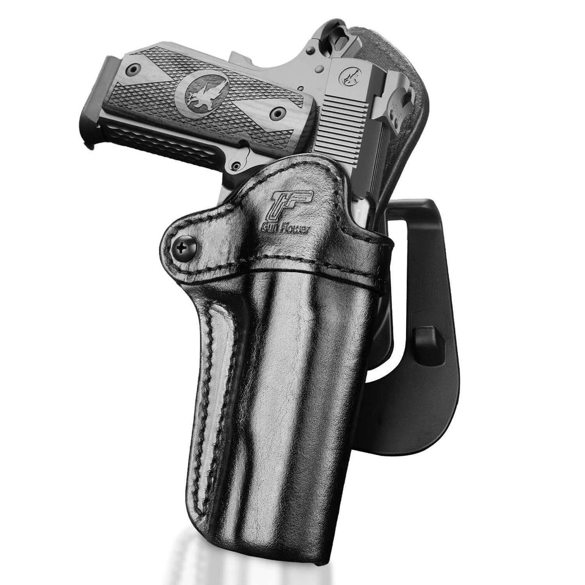 1911 Leather Holster, Handmade Holster for Colt 1911/Kimber 1911/Springfield 1911/S&W 1911 and Most 1911 5'' No Rail Pistol, Full Grain Leather, Fits 1911 Models with 4" and 5" Barrels|Gun&Flower Gun & Flower