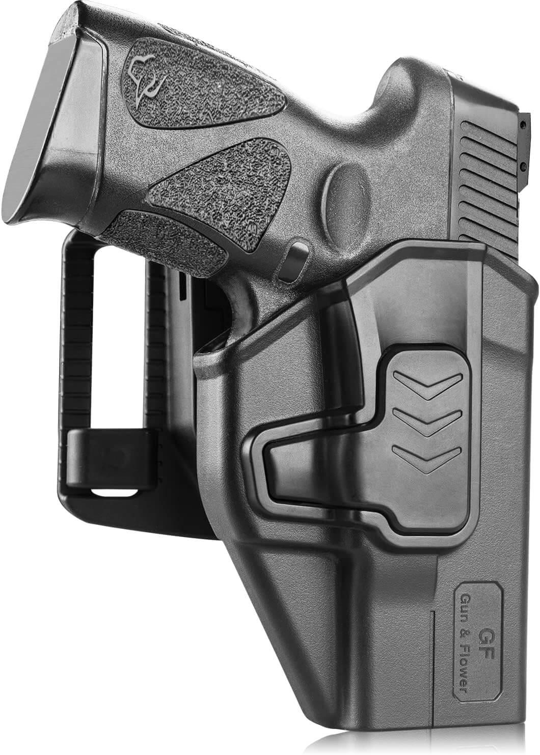 Level II Retention OWB Holster for Taurus G2C Taurus G3C Taurus G3C TORO Taurus PT111 Millennium G2 Taurus PT140 Millennium G2, Outside Waistband Carry, Quick Mounting/Dismounting, Right Hand | Gun & Flower Gun & Flower