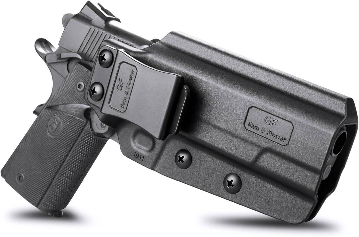 1911 5'' and 4'' Barrels Holsters, IWB Concealed Carry Holster for Colt 1911 / Elite Force 1911 / Kimber 1911 / Rock Island Armory 1911 / Springfield 1911 & More, Right Hand Gun & Flower