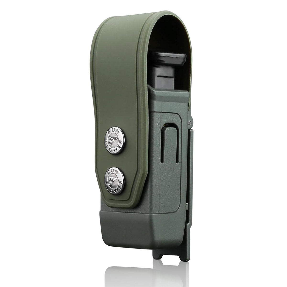 Double Stack Magazine Pouch for Glock 17/19/19X, Sig P320/P365, M&P, Taurus G2C – Fits 9mm/.40 Mags, Belt & MOLLE Compatible, with Removable Retention Strap, Green Polymer Mag Carrier