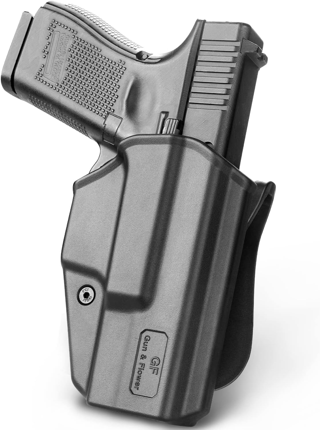 OWB Holster Compatible with G17 Gen3-5 G17 Gen4 MOS G17 Gen5 MOS G19 Gen3-5 G19 Gen4 MOS G19 Gen5 MOS Glock 26 Gen3-5 G34 G19X G34 Gen5 G44 G45 MOS. Outside Waistband Carry Holster with Level I Retention-Right Hand GUN & FLOWER