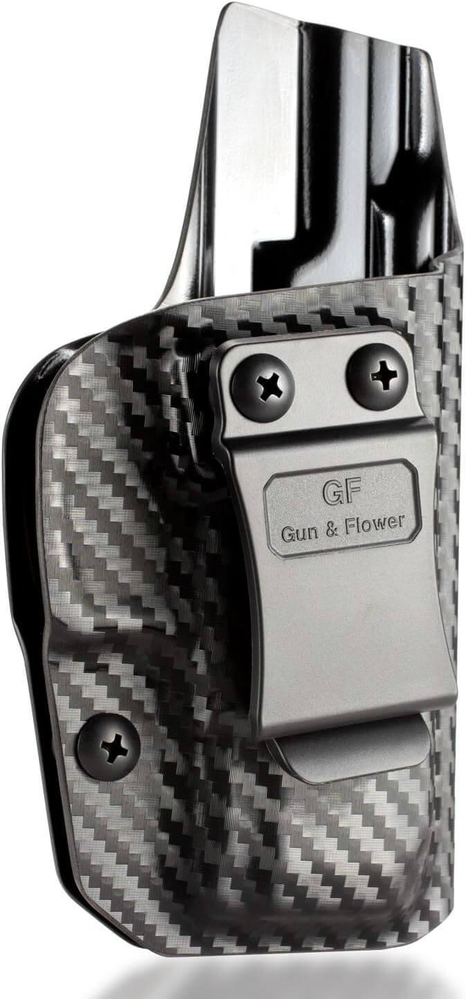 CARBON FIBER IWB kydex Holster for Glock 17 Gen3-5 G19 Gen3-5 G19X G23 Gen3-4 G22 Gen3-4 G31 Gen3-4 G32 Gen3-4 G44 G45 - Inside waistband concealed carry, Right Hand | Gun & Flower Gun & Flower