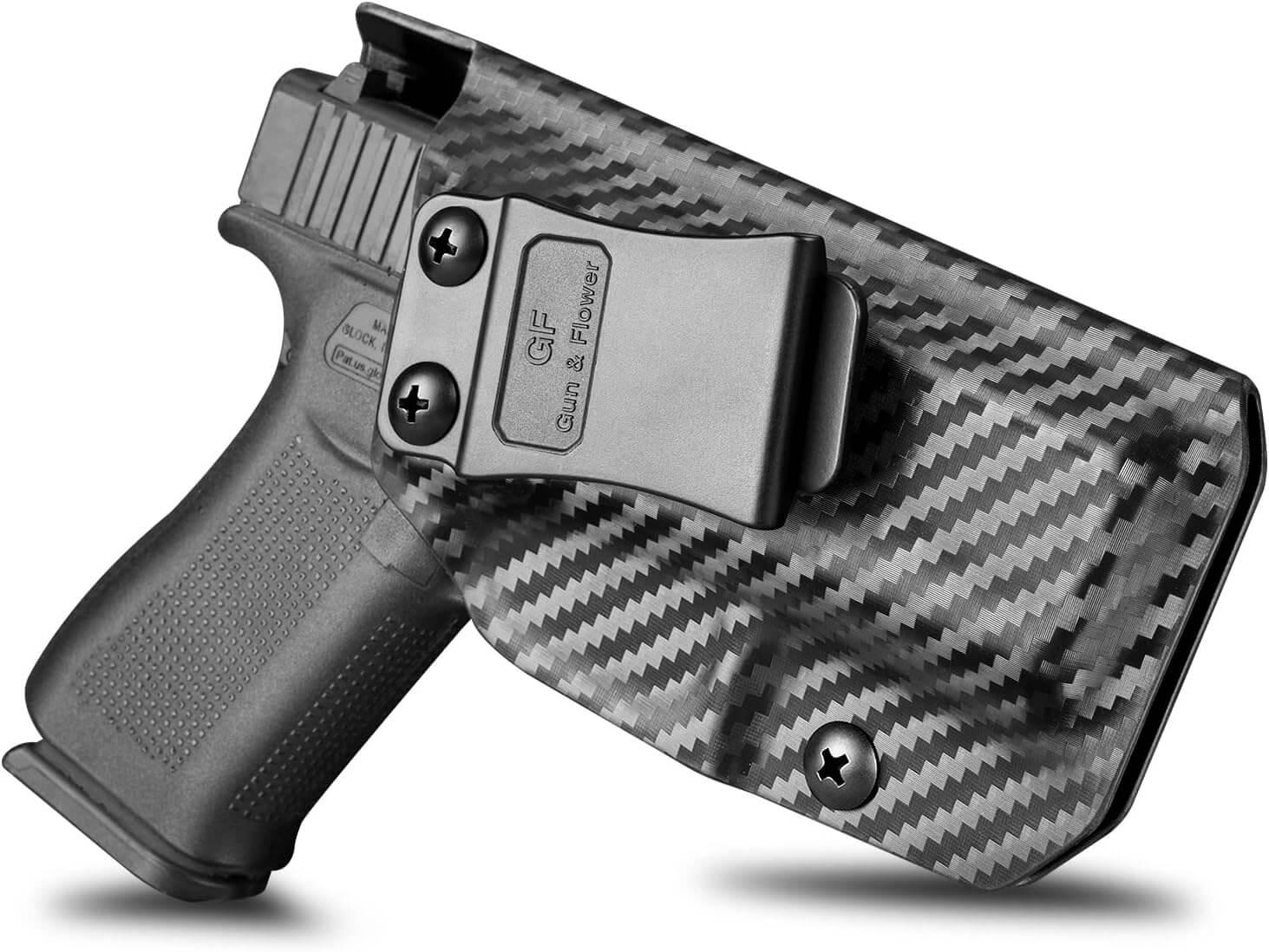 Carbon Fiber Texture Glock 43/43X Kydex IWB Holster Inside Waistband Concealed Carry Right Hand | Gun & Flower Gun & Flower
