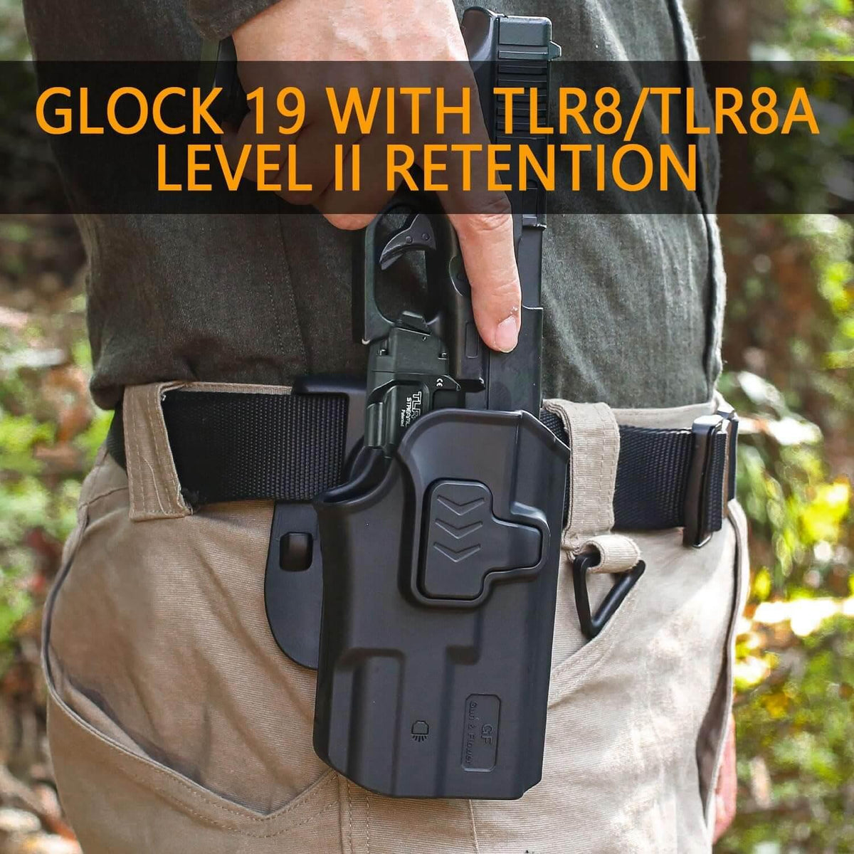 OWB Holster Fit Glock 19/19X/44/45 (gen 1-5) & Glock 23/32 (gen 3-4) with Streamlight TLR8/TLR8A, Outside Waistband Holster|Gun & Flower Gun & Flower
