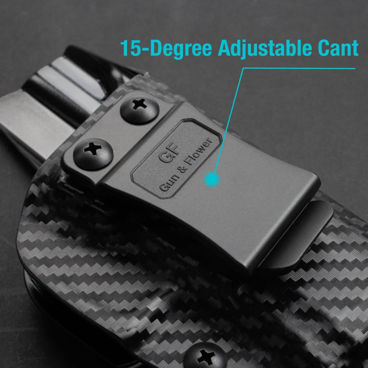 CARBON FIBER IWB kydex Holster for Glock 17 Gen3-5  G19 Gen3-5  G19X  G23 Gen3-4  G22 Gen3-4 G31 Gen3-4 G32 Gen3-4  G44  G45 - Inside waistband concealed carry, Right Hand | Gun & Flower Gun & Flower