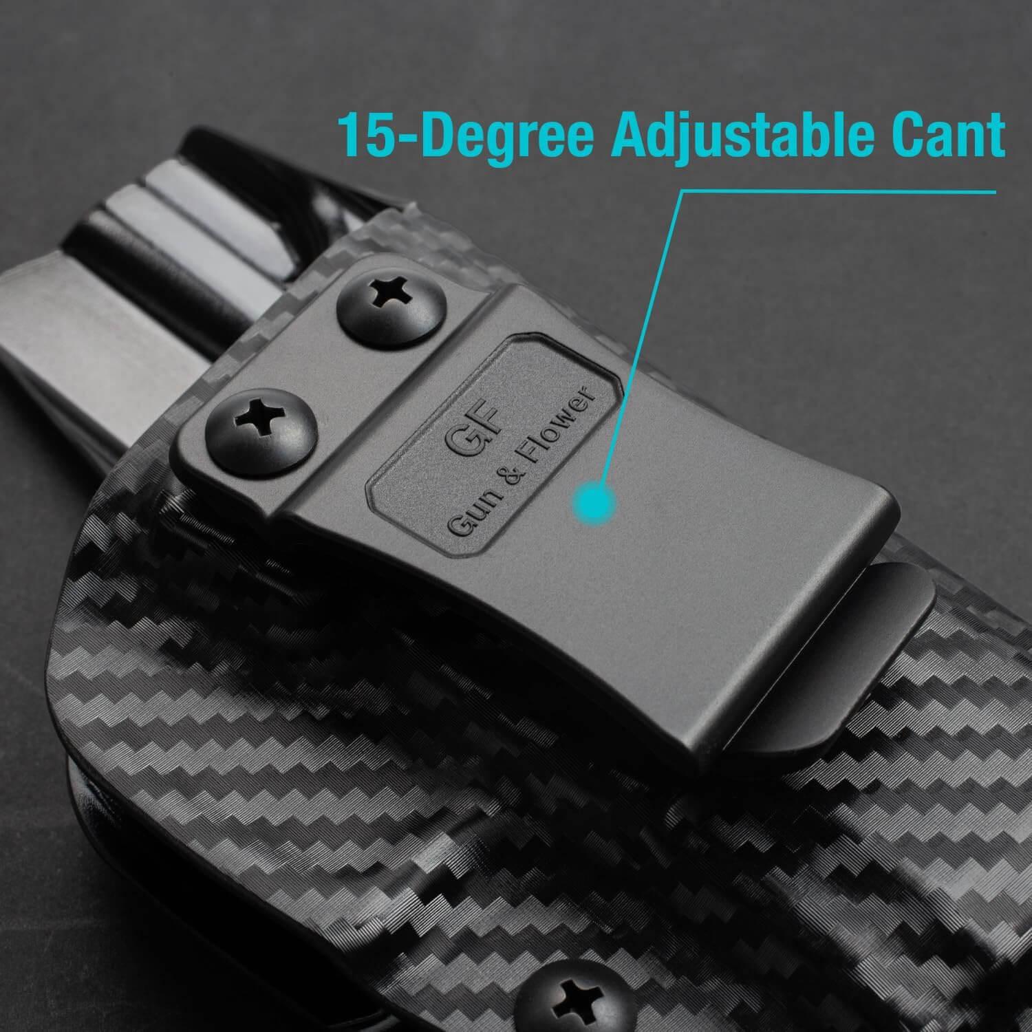 CARBON FIBER IWB kydex Holster for Glock 17 Gen3-5 G19 Gen3-5 G19X G23 Gen3-4 G22 Gen3-4 G31 Gen3-4 G32 Gen3-4 G44 G45 - Inside waistband concealed carry, Right Hand | Gun & Flower Gun & Flower