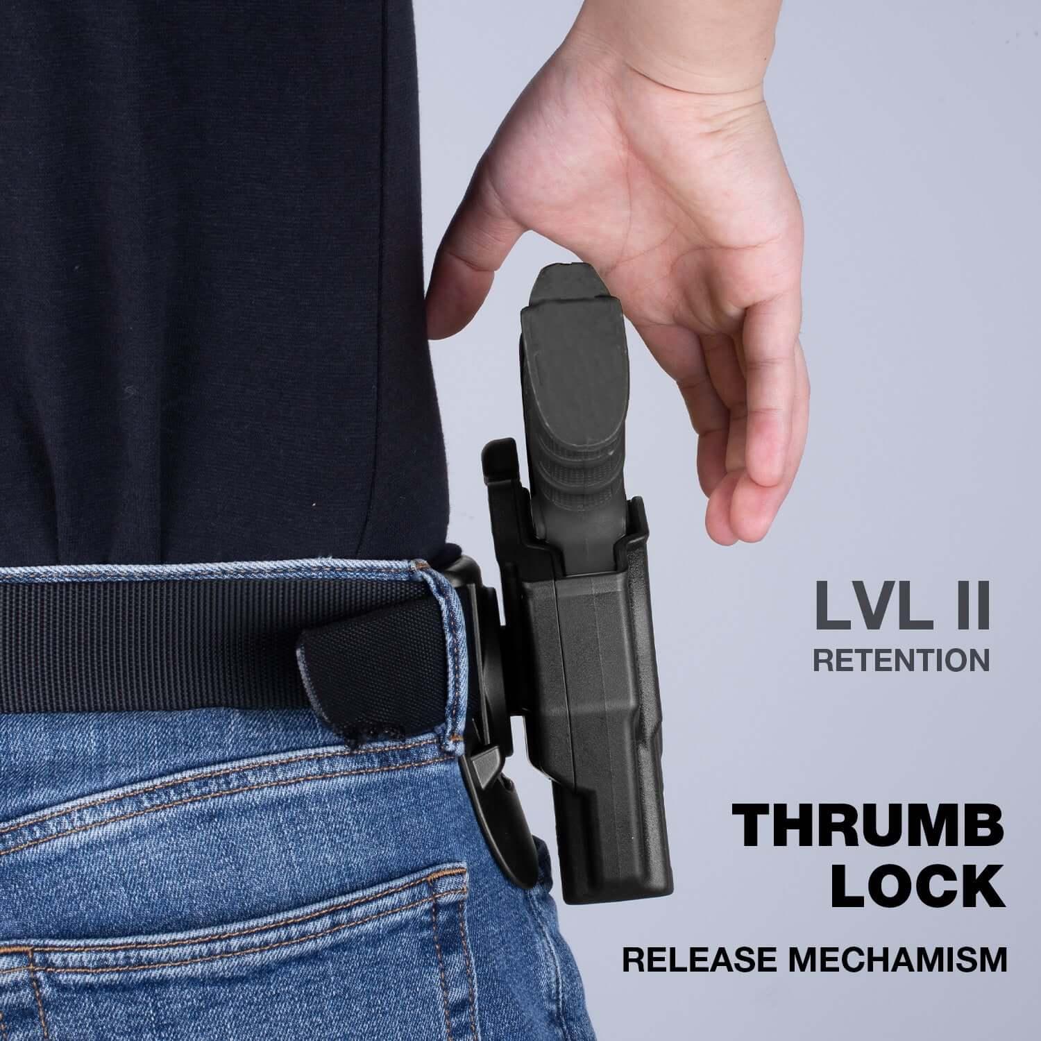 Beretta APX Holster, Thumb OWB Holster Fit Beretta APX Full Size 9mm, 40, Level II Retention/360 Degrees Adjustable Right Hand|Gun & Flower polymerholster