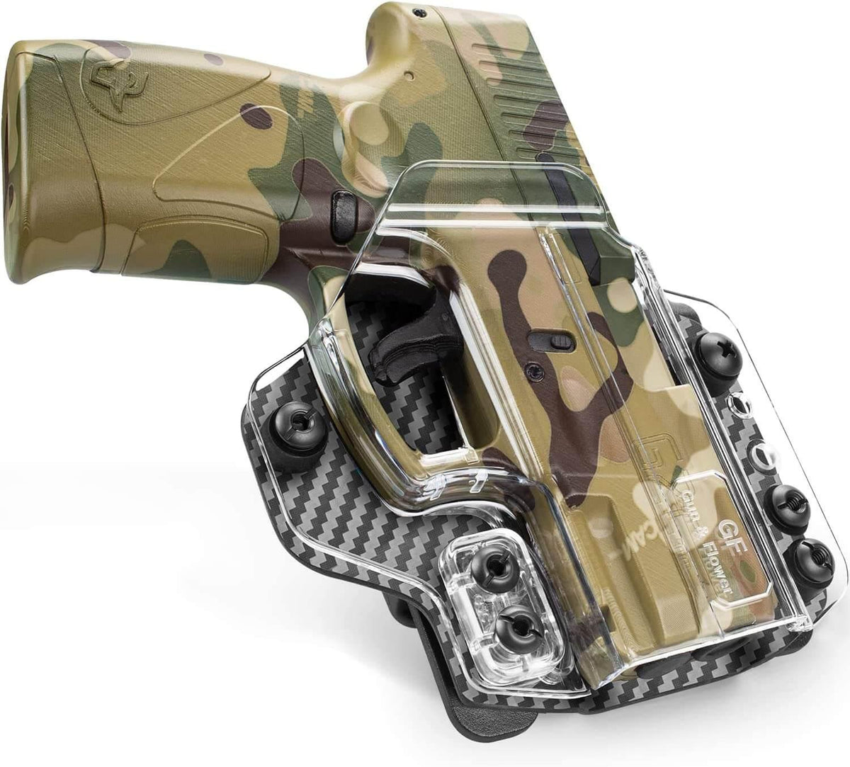 IWB/OWB Convertible Holster, Clear & Kydex Combo Fit: Taurus G3C/G2C/Millennium G2 PT111/PT140, Adjustable Ride Height, Right Hand | Gun & Flower polymerholster