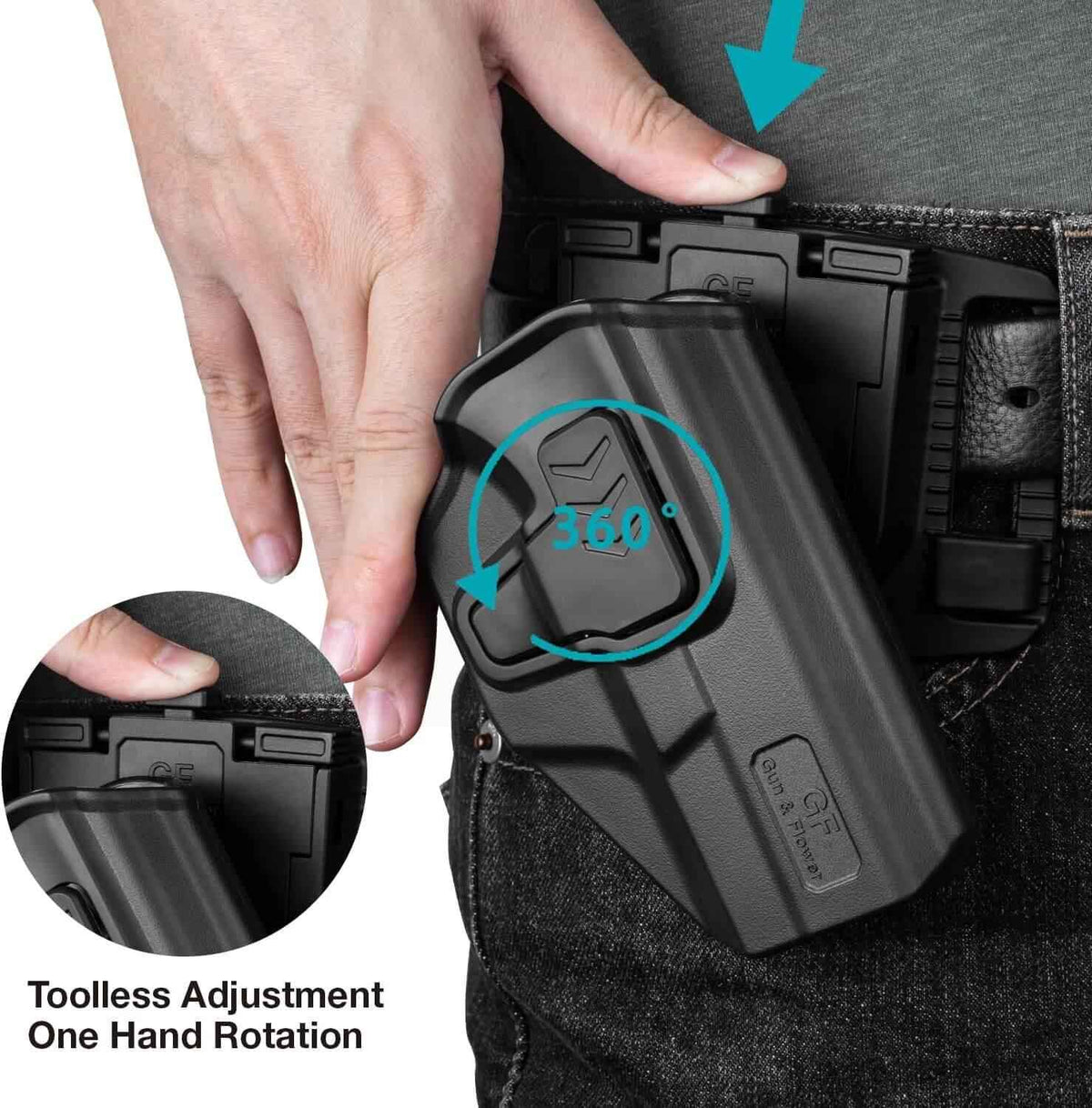Level II Retention OWB Holster for Taurus G2C Taurus G3C Taurus G3C TORO Taurus PT111 Millennium G2 Taurus PT140 Millennium G2, Outside Waistband Carry, Quick Mounting/Dismounting, Right Hand | Gun & Flower