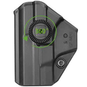 M&P Shield Holster, Polymer OWB Holster Fit Smith & Wesson M&P 9mm/.40 S&W Shield & Shield M2.0, No Button/Fast Draw/Quick Release Holster, 360 Degrees Adjustable/Trigger Lock System. Right Hand|Gun&Flower Gun & Flower