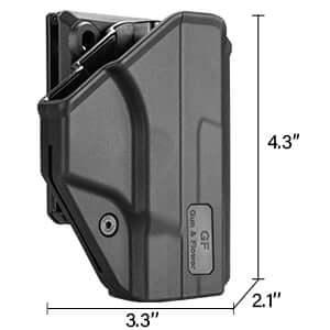 M&P Shield Holster, Polymer OWB Holster Fit Smith & Wesson M&P 9mm/.40 S&W Shield & Shield M2.0, No Button/Fast Draw/Quick Release Holster, 360 Degrees Adjustable/Trigger Lock System. Right Hand|Gun&Flower Gun & Flower