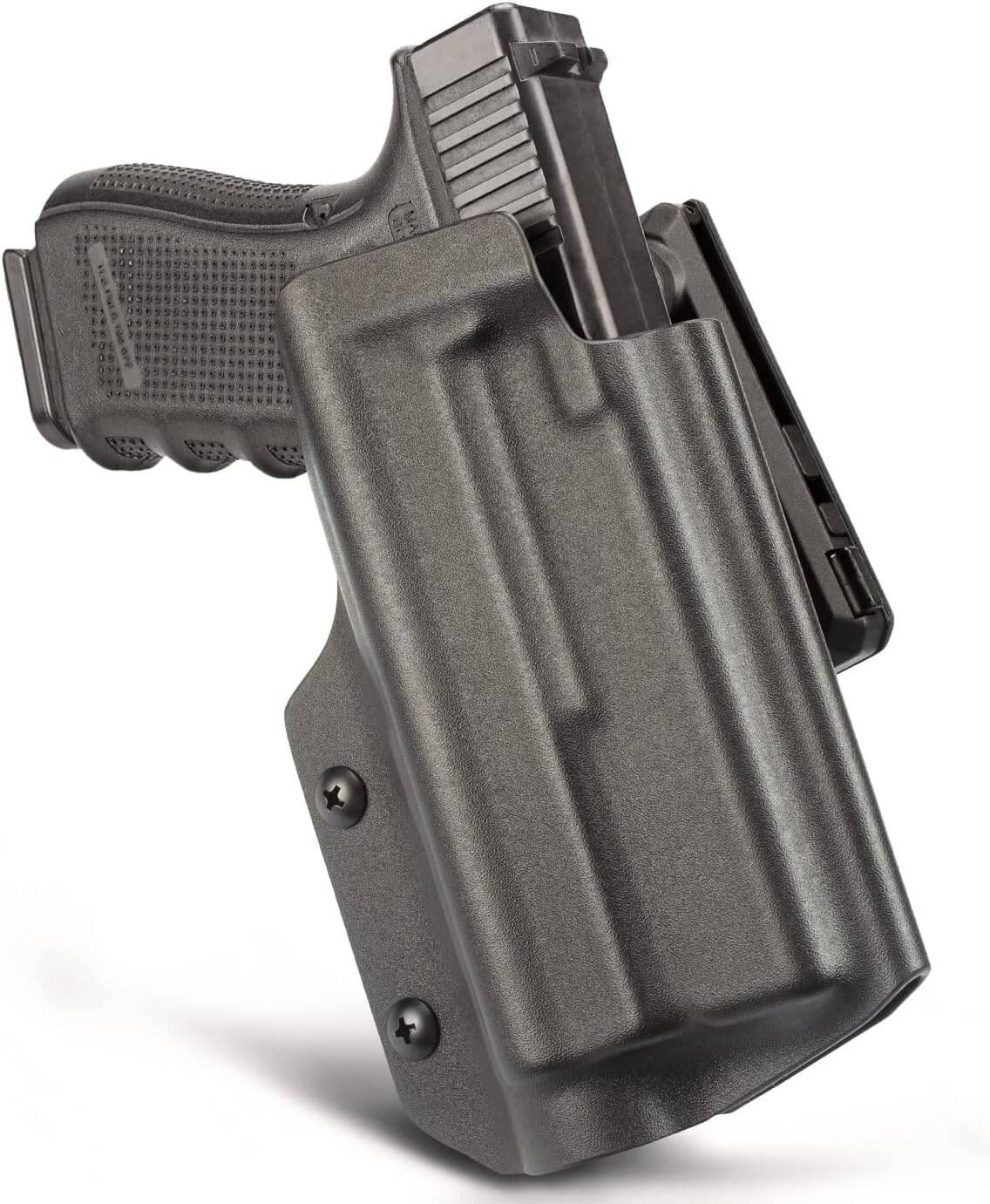 OWB Kydex Holster for Glock 17 22 31 w/ Olight BALDR Mini, Open Carry Holster Adj Retention, Right Hand | Gun & Flower Gun & Flower