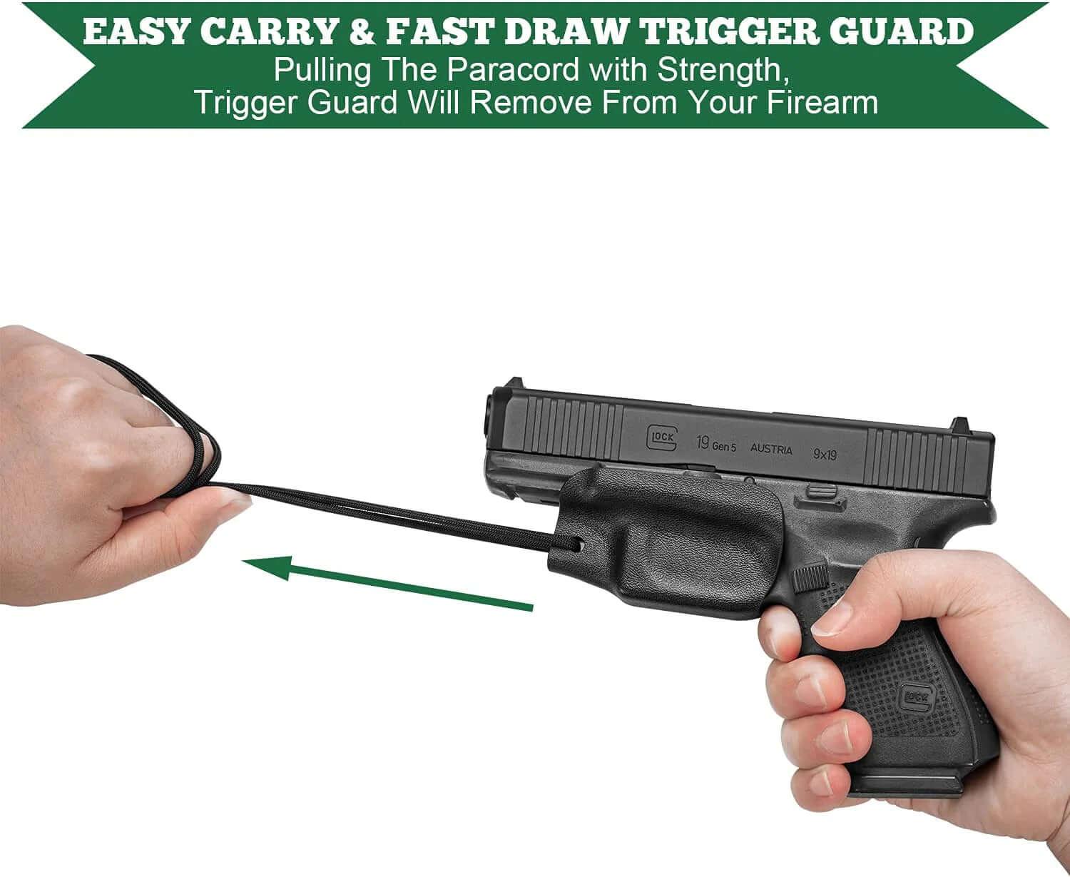 Kydex Trigger Guard Holster w/ Paracord, Glock19/43,Taurus G2C/G3C, Sig P365, Hellcat, Ruger, S&W Gun & Flower