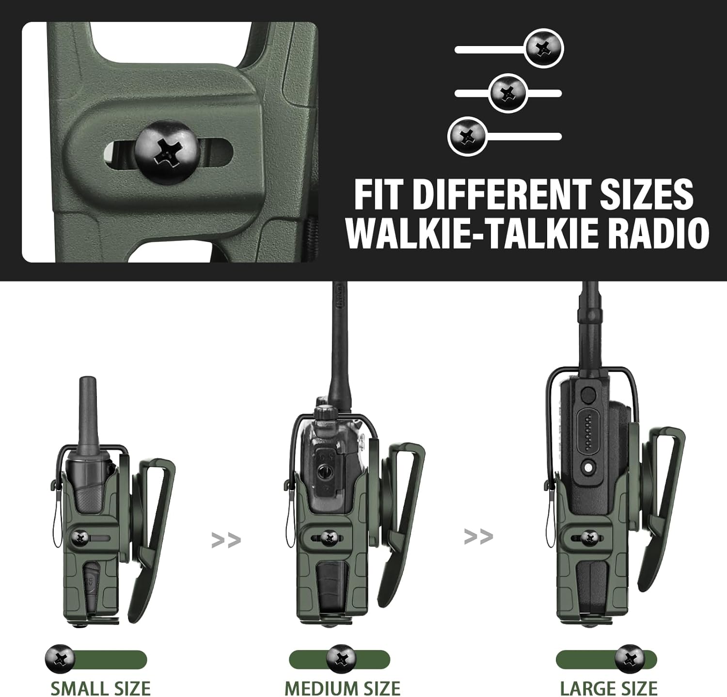 Gun & Flower Universal Tactical Radio Holster for Two-Way Walkie Talkies, Radio Pouch for Motorola, Kenwood, HYTERA Many Types, Accessories, Adjustable Storage with 1 Pack GUN & FLOWER