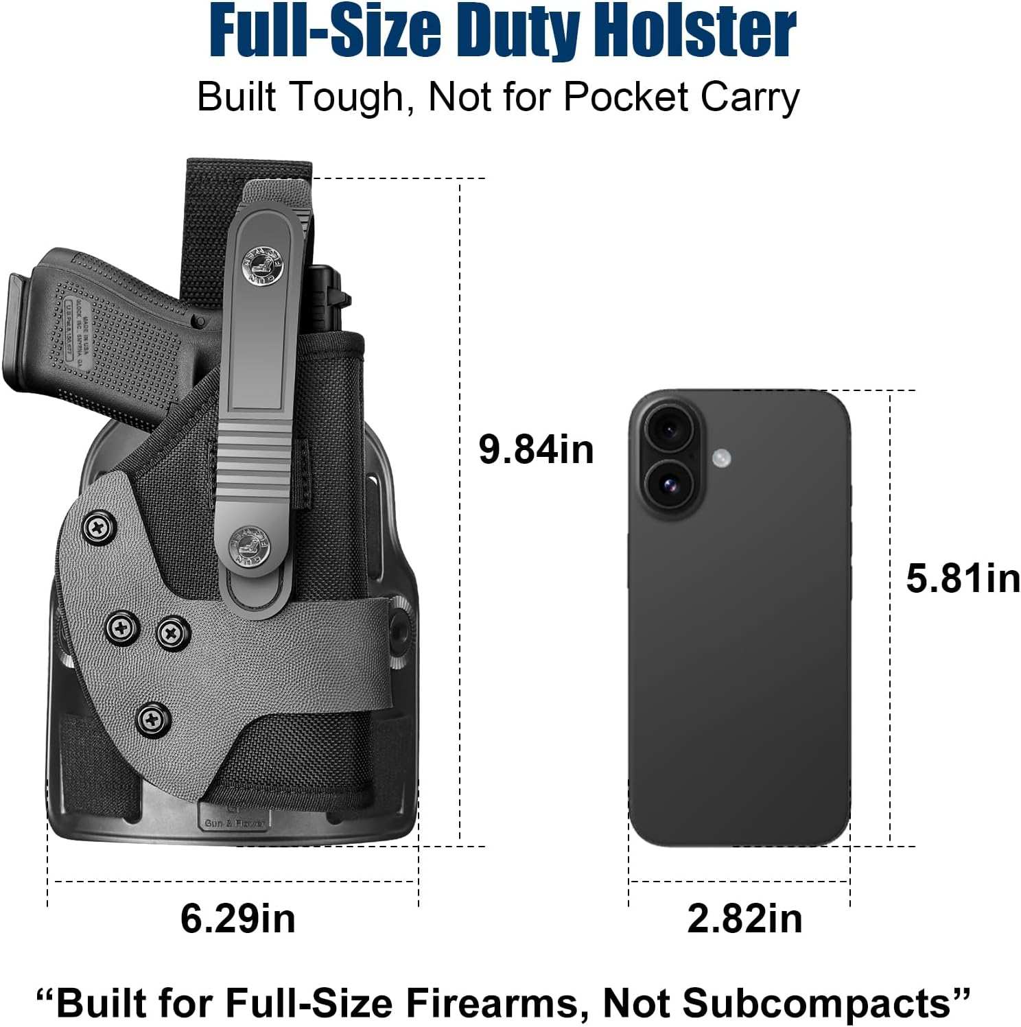 Universal Adjustable Drop Leg Holster - Fits Glock 17 19 22 23 26 Gen3-5, Taurus G2C G3C G3 XL, Beretta 92FS PX4 APX, M&P 9MM Compact, Canik TP9 SF Elite, CZ P07 P09 P10C | Tactical Thigh Platform (No Optic)
