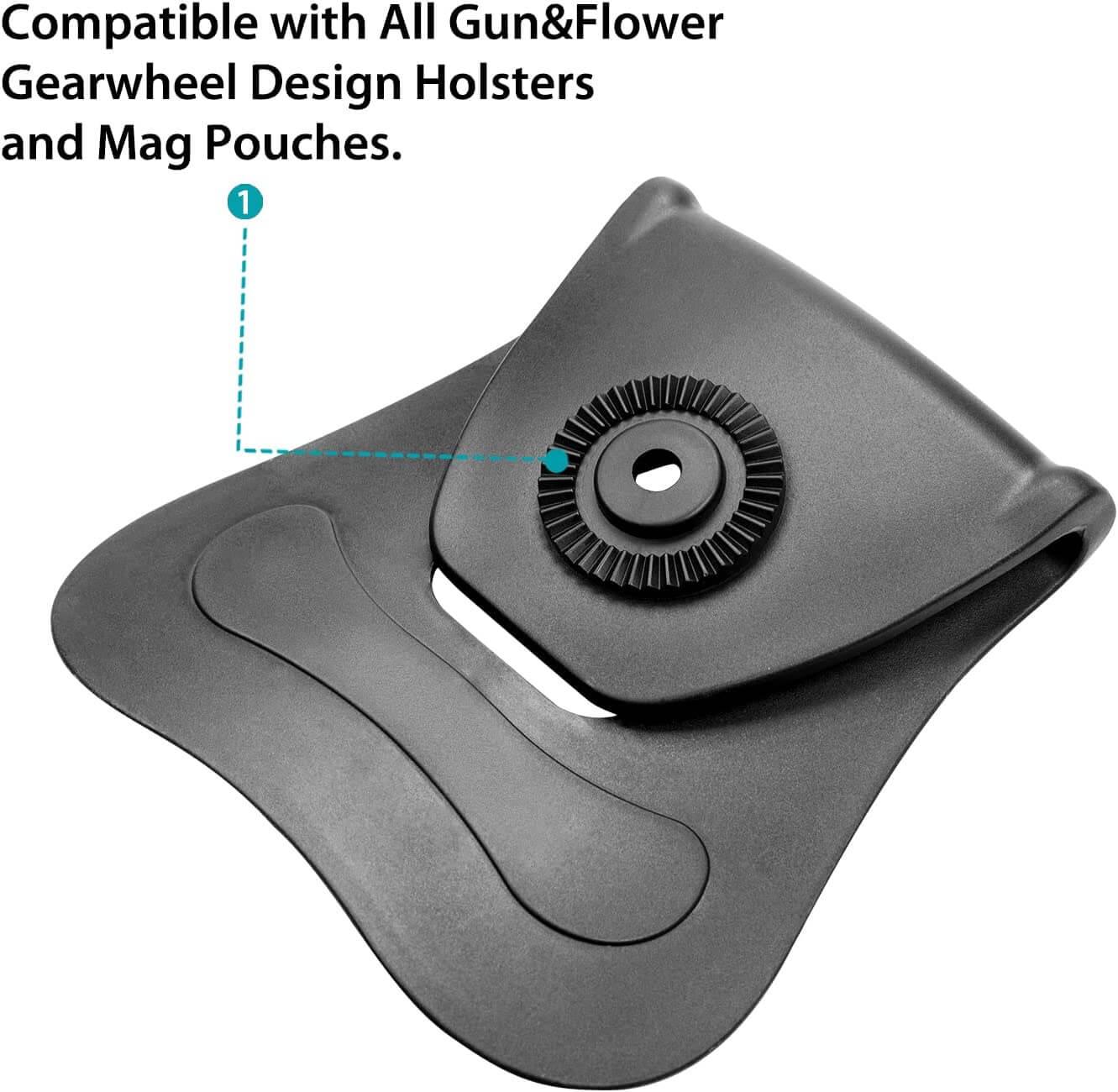 OWB Universal Adjustable Paddle for Holsters and Mag Pouches Gun & Flower