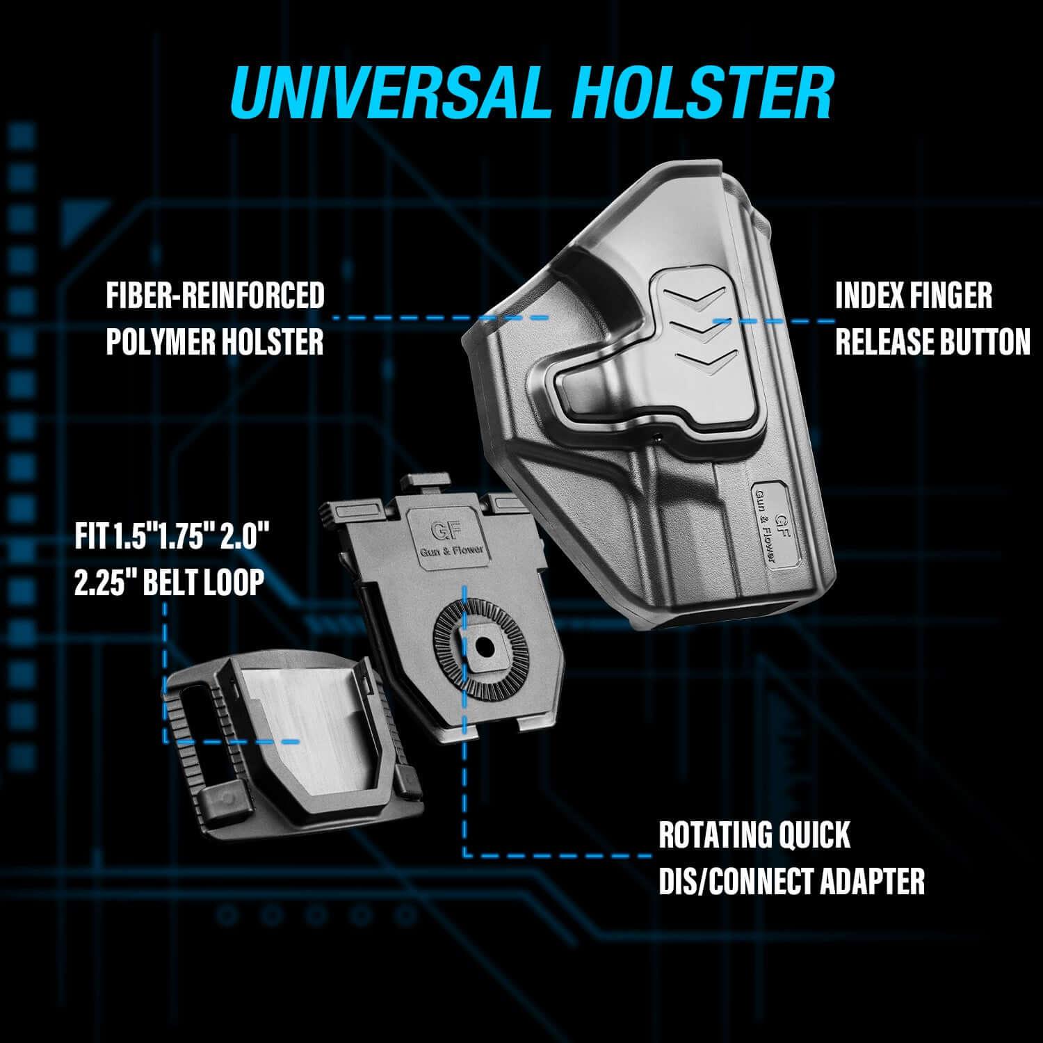 Level II Retention OWB Holster for M&P Shield 9MM, Belt Loop Attachment, Quick Mounting/Dismounting|Gun & Flower Gun & Flower