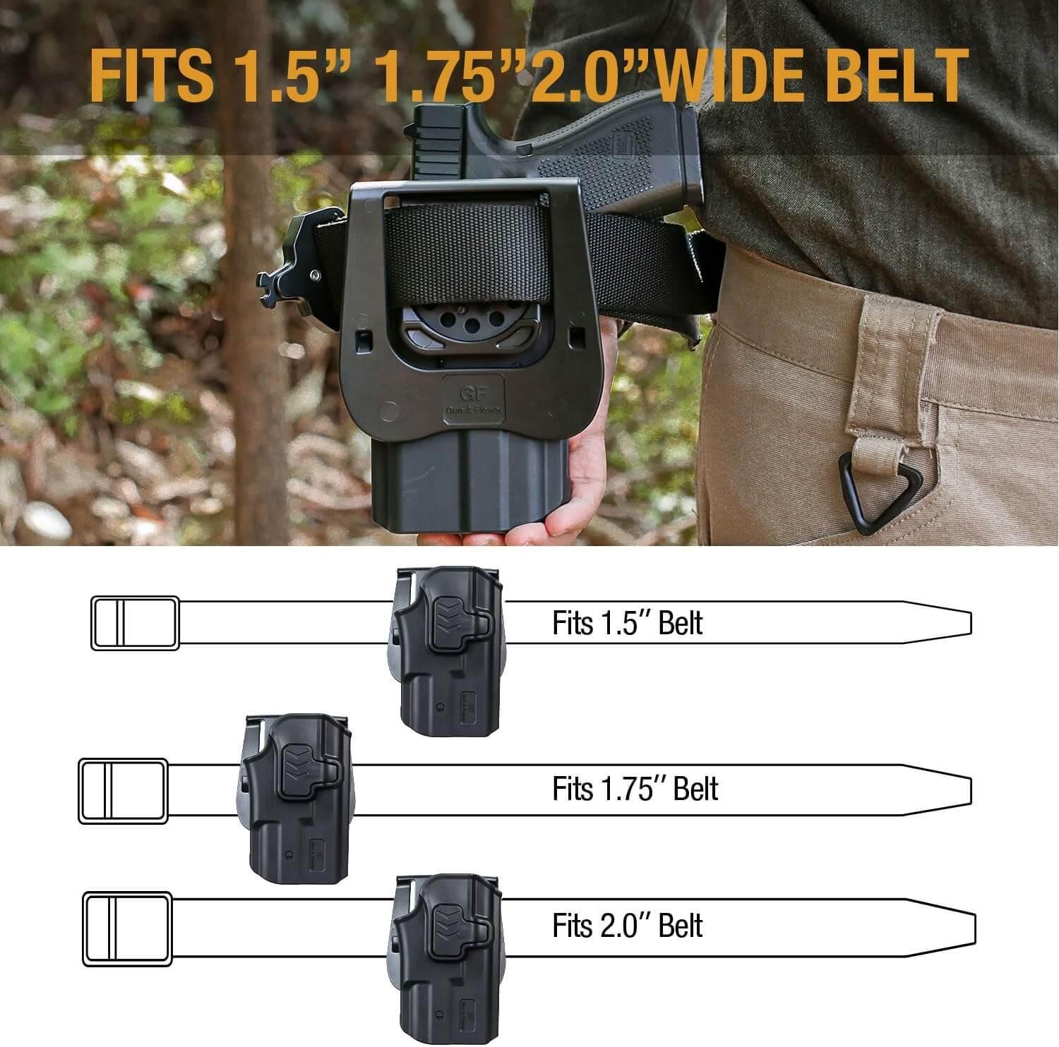 OWB Holster Fit Glock 19/19X/44/45 (gen 1-5) & Glock 23/32 (gen 3-4) with Streamlight TLR8/TLR8A, Outside Waistband Holster|Gun & Flower Gun & Flower