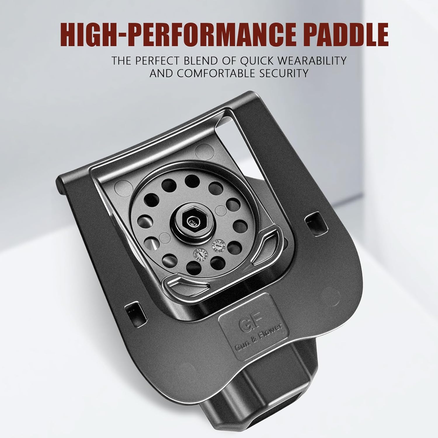 GUN & FLOWER OWB Makarov PM Paddle Holster - Level 2 Index Finger Release, 360° Adjustable Gearwheel Paddle, Fits 1.5" - 2.25" Belts, Optics Cut Ready, Right Hand, Open Muzzle Design (Black)