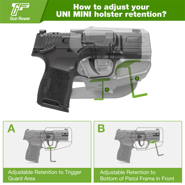 Universal OWB Holster for Compact Pistols with Index Finger Release -Right Hand Gun & Flower