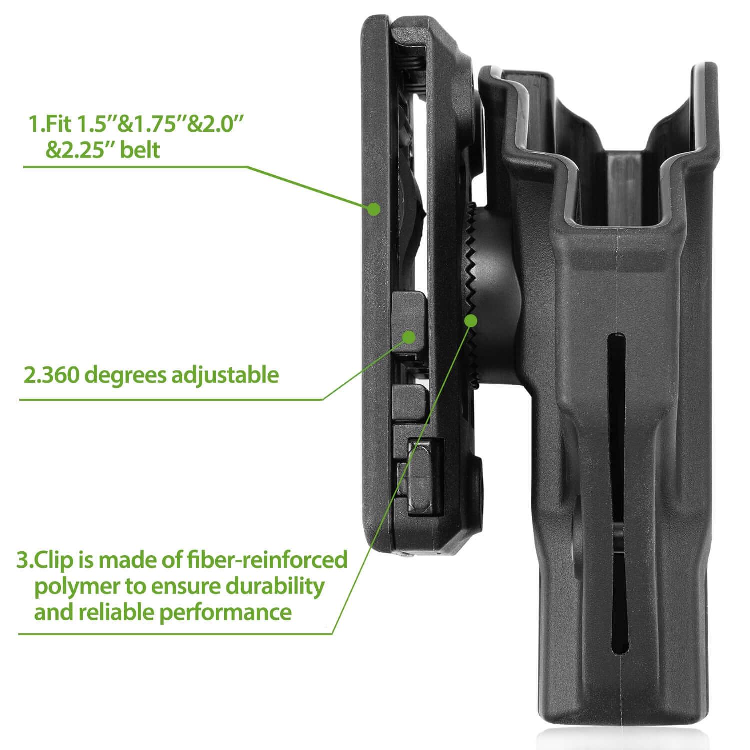 M&P Shield Holster, Polymer OWB Holster Fit Smith & Wesson M&P 9mm/.40 S&W Shield & Shield M2.0, No Button/Fast Draw/Quick Release Holster, 360 Degrees Adjustable/Trigger Lock System. Right Hand|Gun&Flower Gun & Flower