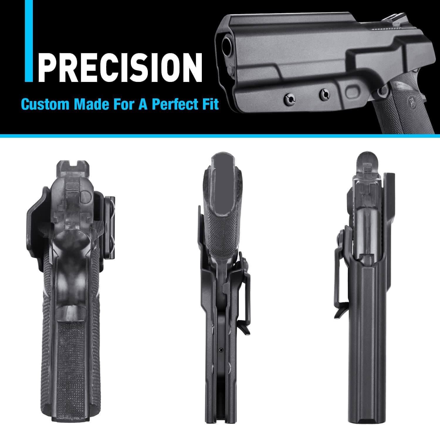 1911 5'' and 4'' Barrels Holsters, IWB Concealed Carry Holster for Colt 1911 / Elite Force 1911 / Kimber 1911 / Rock Island Armory 1911 / Springfield 1911 & More, Right Hand Gun & Flower