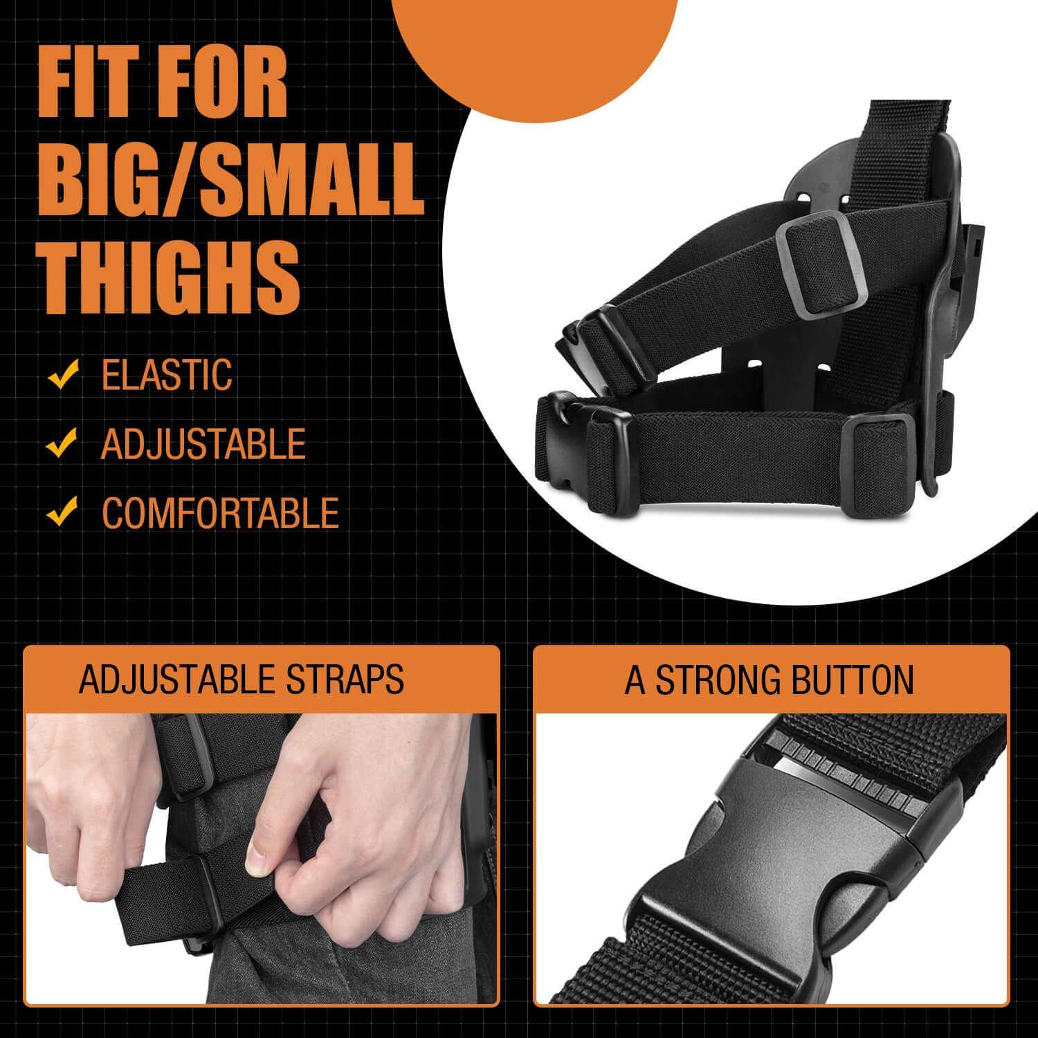 Level III Holster for Glock 19/17 Drop Leg Holster, Leg Holster for Glock 17/19/31/32(Gen 1-5), G22/G23(Gen 1-4), G19X, 44, 45, Thigh Holster, Fit 1.5, 1.75, 2.0'' security Belt, Adj. Ride Height|Gun &Flowers Gun & Flower