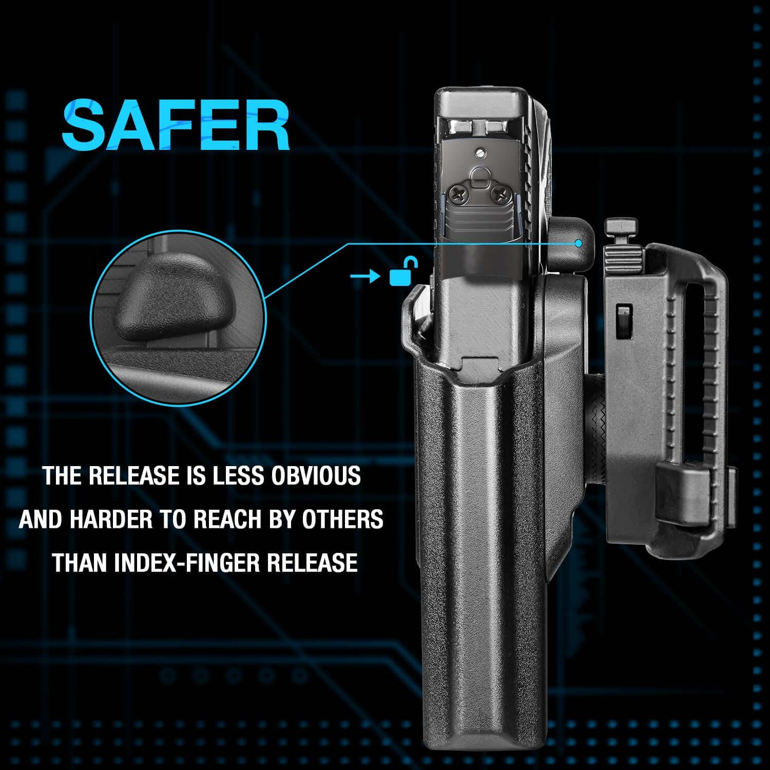 Glock 19 Holster, Level II Retention OWB Holster for Glock19 19X 32 44 45(Gen 3 4 5) 丨Glock23(Gen 3 4), Belt Loop Attachment, Outside Waistband Carry, Thumb Release,right hand|Gun & Flower Gun & Flower