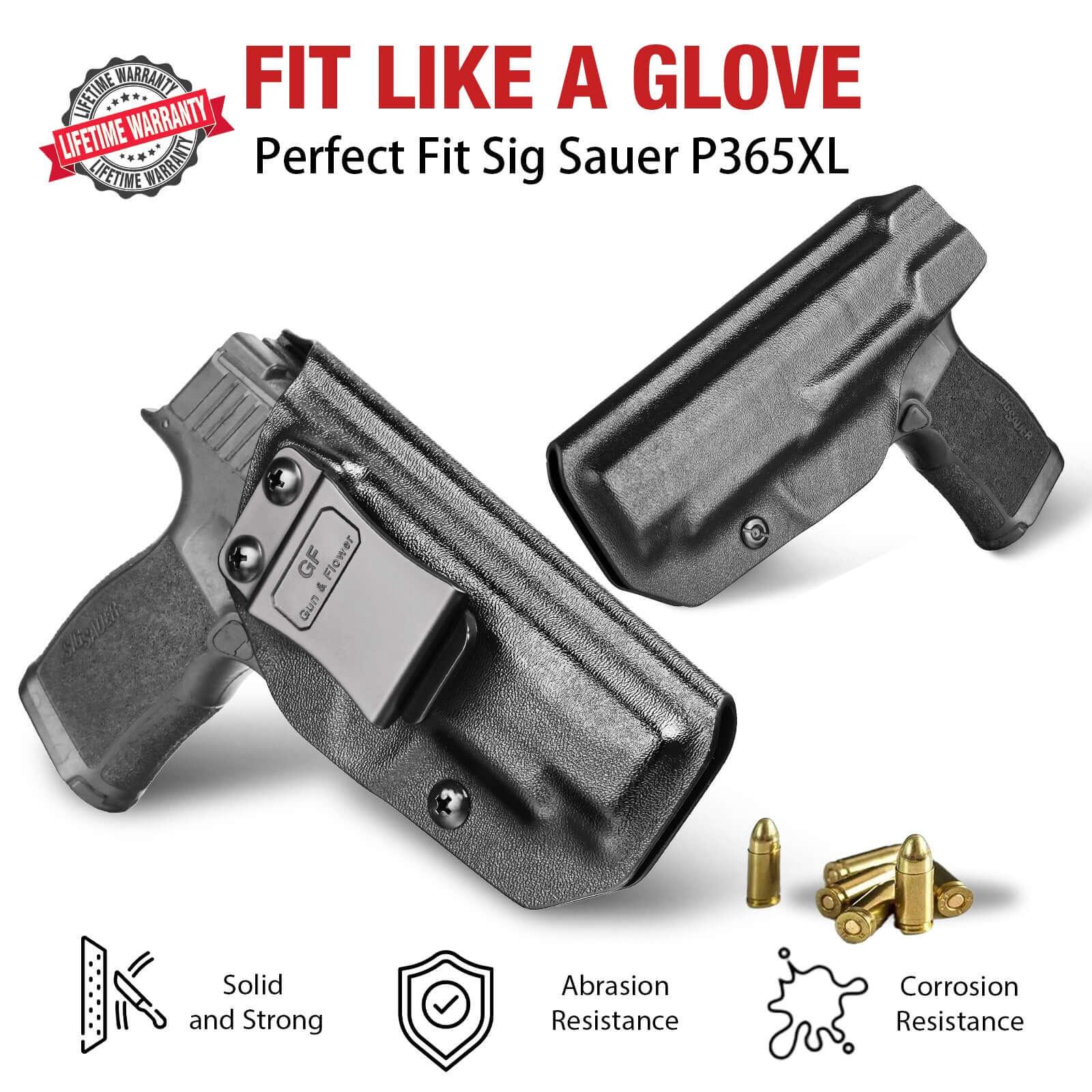 P365XL Holster,IWB Kydex Holster, Fit: Sig Sauer P365 P365 XL P365 SAS P365X P365.380 ACP, Inside Waistband Concealed Carry,Adj. Cant Retention, P365xl Holster Ultimate Comfort & Stability,Right Hand|Gun&Flower Gun & Flower