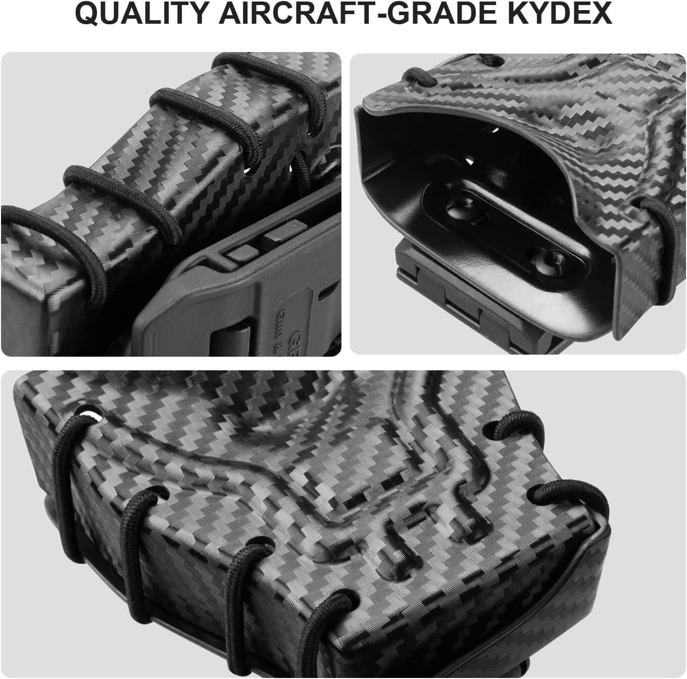 Carbon Fiber Kydex Handcuff Case/holster/holder fit 1.5" 1.75" 2.0 and 2.25'' Belt | Gun & Flower Gun & Flower