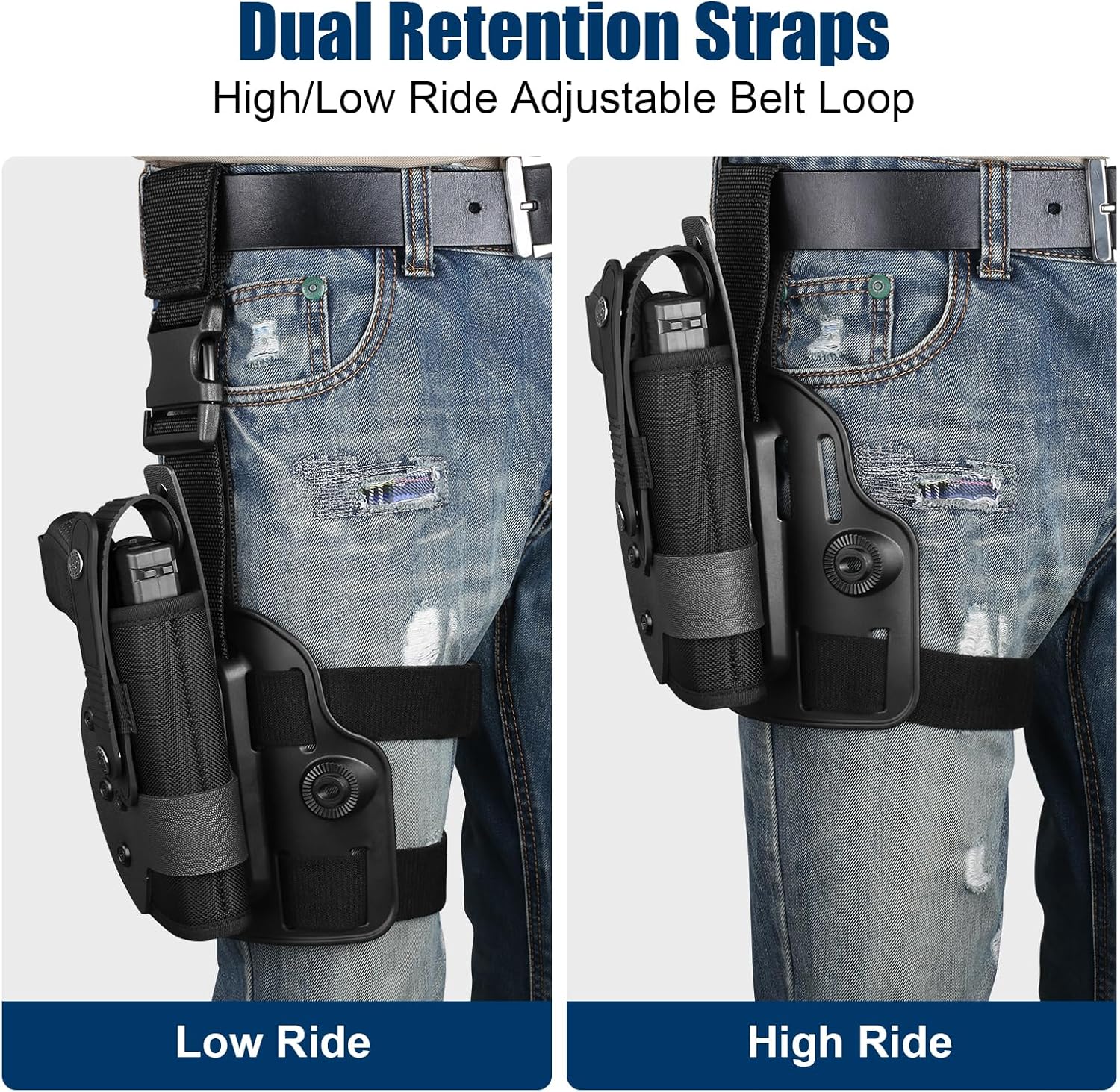 Double Stack Magazine Pouch for Glock 17/19/19X, Sig P320/P365, M&P, Taurus G2C – Fits 9mm/.40 Mags, Belt & MOLLE Compatible, with Removable Retention Strap, Green Polymer Mag Carrier