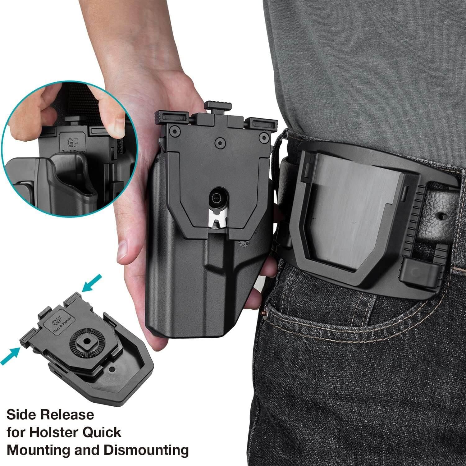 Level II Retention OWB Holster for Taurus G2C Taurus G3C Taurus G3C TORO Taurus PT111 Millennium G2 Taurus PT140 Millennium G2, Outside Waistband Carry, Quick Mounting/Dismounting, Right Hand | Gun & Flower Gun & Flower