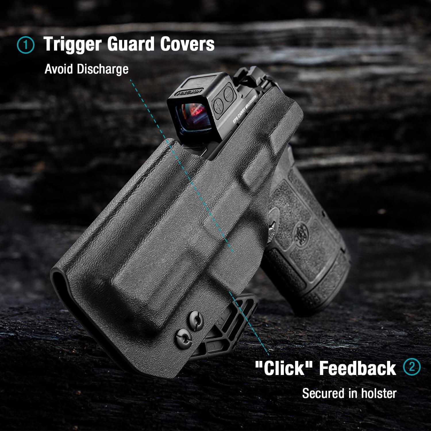 S&W Equalizer Holster, Optic Cut & Claw, IWB Kydex Holster Fit S&W Equalizer, M&P 380 Shield EZ, Inside Waistband Concealed Carry Holster, Adjustable Cant, Right-Hand | Gun & Flower Gun & Flower