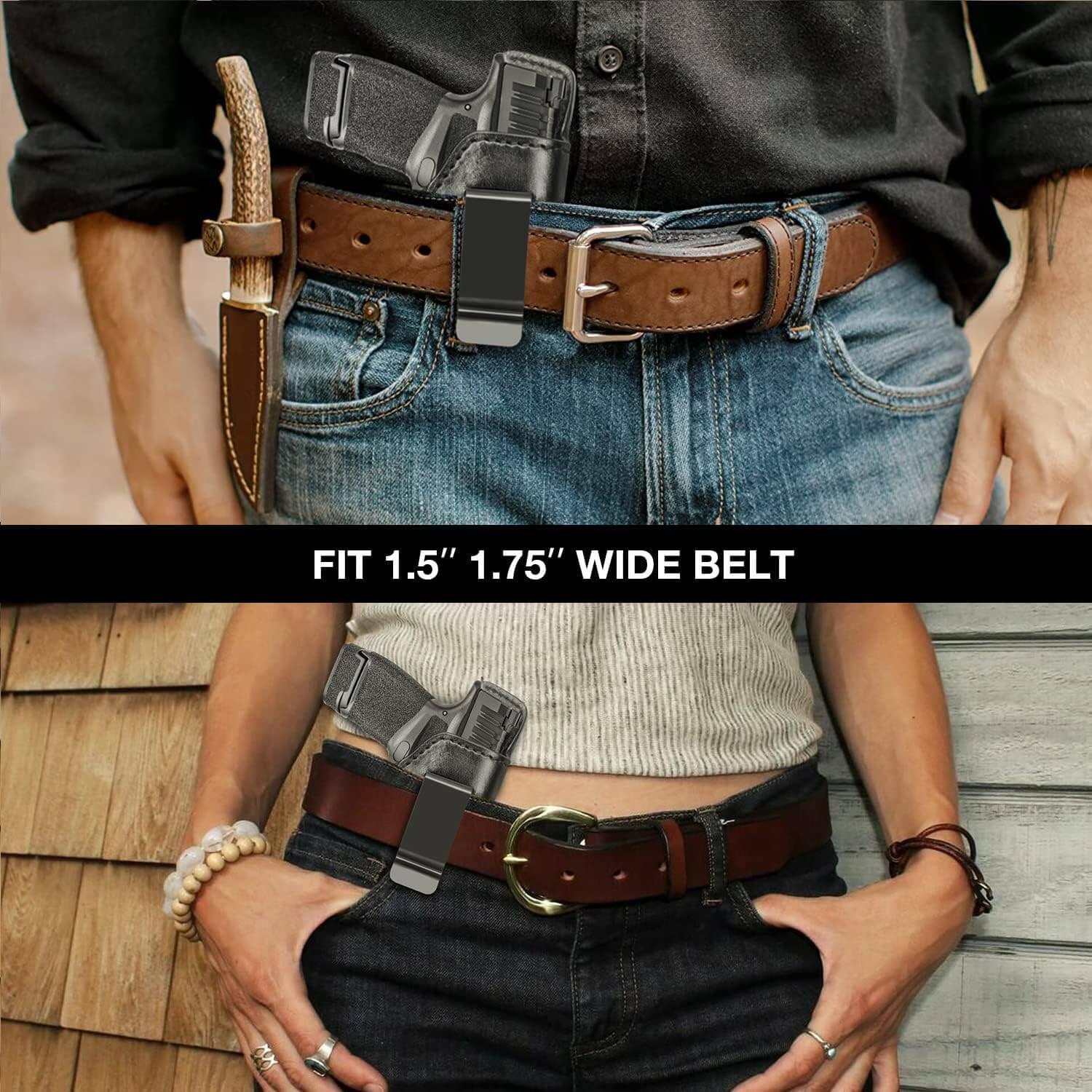 Handmade Leather Hellcat Holster, Concealed Carry Springfield Hellcat Holster, Full Grain Leather IWB Custom Made Springfield Armory Hellcat Holster, Inside Waistband, Right Hand| Gun &Flowers Gun & Flower