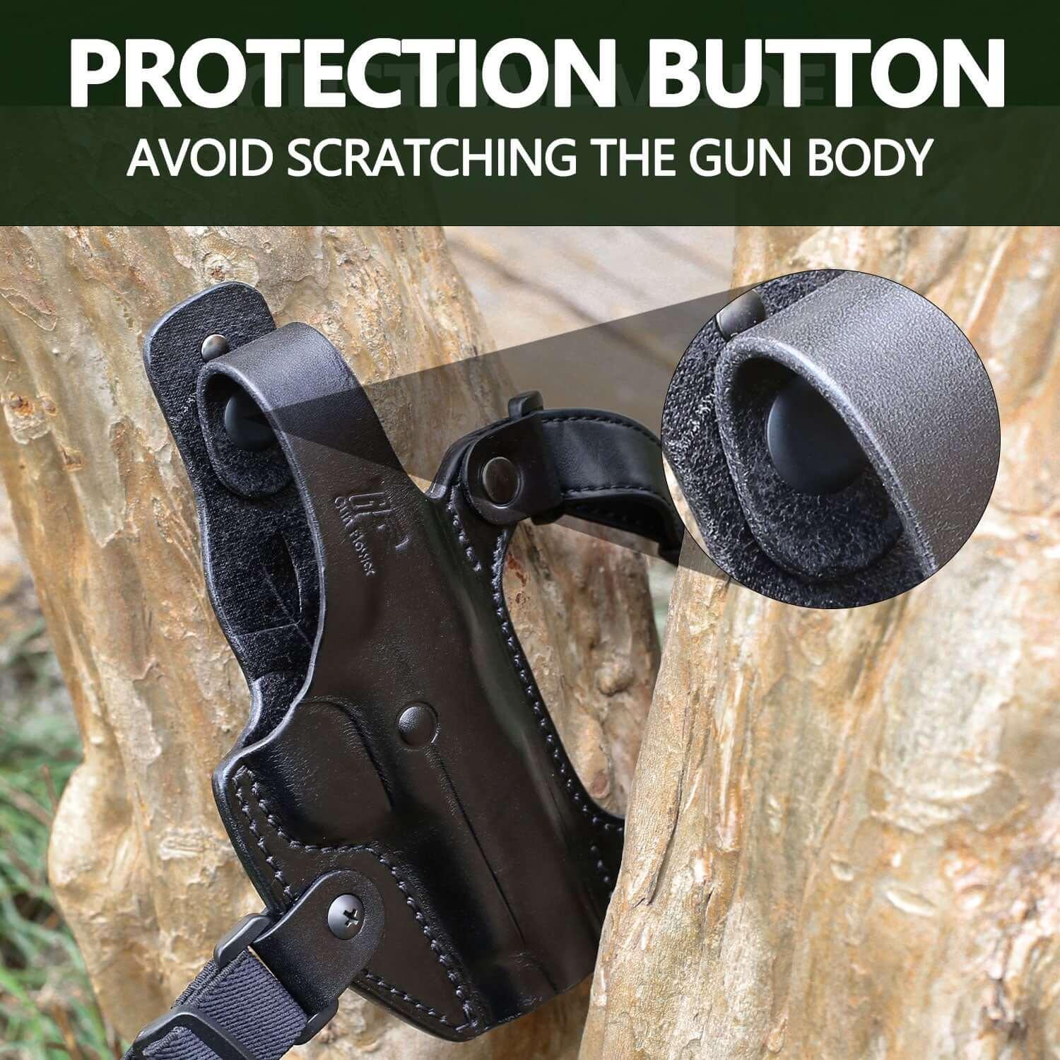 Handmade 1911 Shoulder Holster, Fit Most Non-Rail 5'' 4.25'' 4'' 1911/ Colt 1911/Elite Force 1911/ Kimber 1911, Double Mag Holder Included, Adjustable Strap for Concealed Carry, Right Handed| Gun & Flower