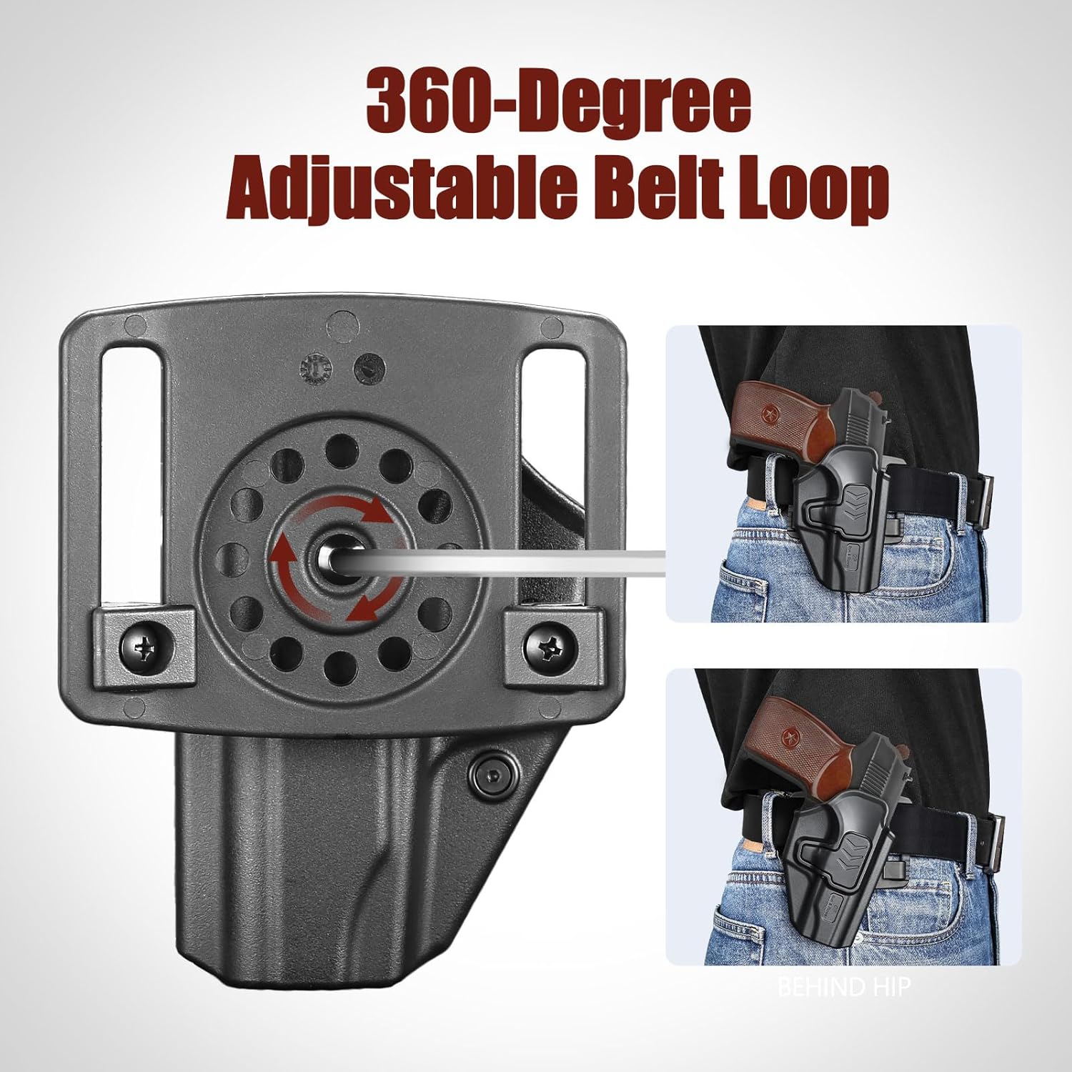 GUN & FLOWER OWB Makarov PM Holster - Level 2 Index Finger Release, 360° Adjustable Tactical Belt Loop Fits 1.5"-2.25" Width, Optics Ready for Red Dot, Right Hand Draw, Open Muzzle Design (Black) polymerholster