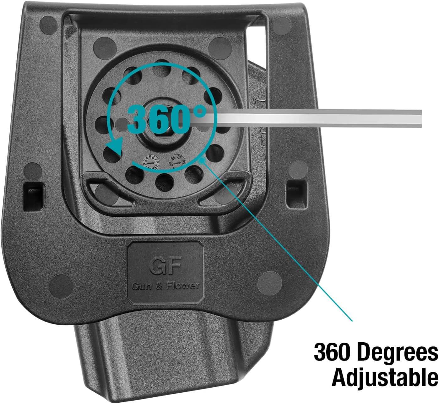 OWB Holster for Taurus PT24/7 Only(Not fit Pro), Outside Waistband Index-Finger Release Holster, 360 Degrees Adjustable, Level II Retention Locking System, Right Hand Gun & Flower