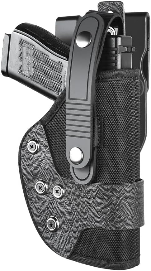 Gun & Flower OWB Nylon PE Level II Holster for Glock 17 19 19x 22 23 31 32 44/45/43/43X/48/Taurus G2C/G3C/Millennium G2 PT111/PT140, S&W M&P Shield 9mm/ M&P Shield M2.0 9mm GUN & FLOWER
