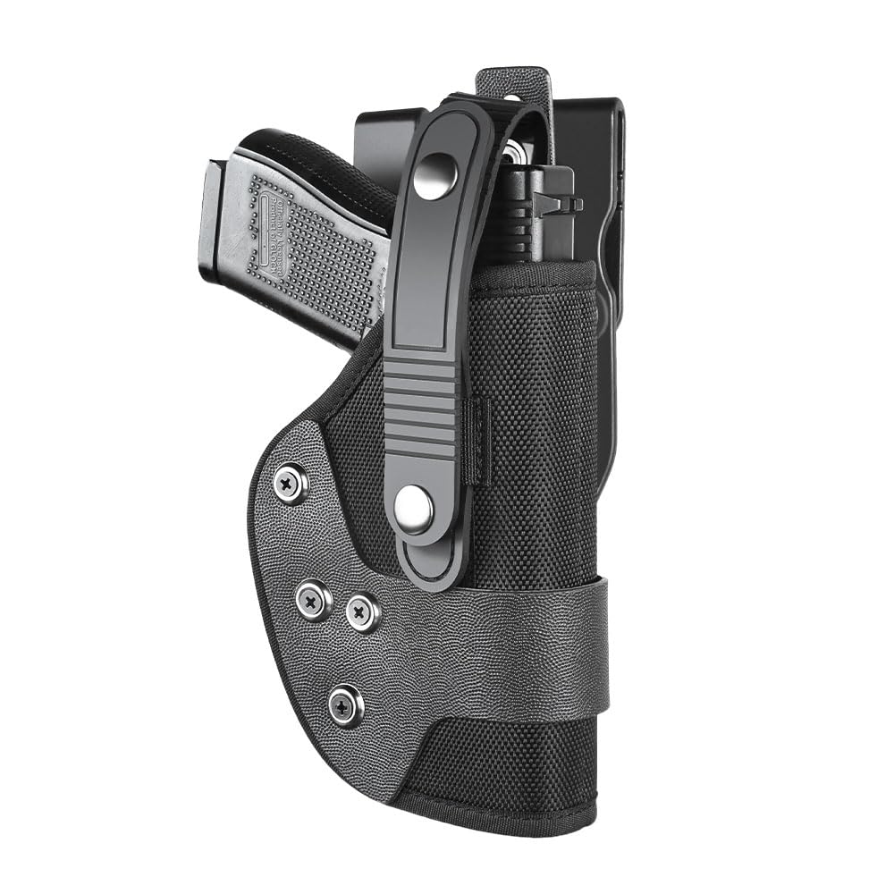 Gun & Flower OWB Nylon PE Level II Holster for Glock 17 19 19x 22 23 31 32 44/45/43/43X/48/Taurus G2C/G3C/Millennium G2 PT111/PT140, S&W M&P Shield 9mm/ M&P Shield M2.0 9mm GUN & FLOWER