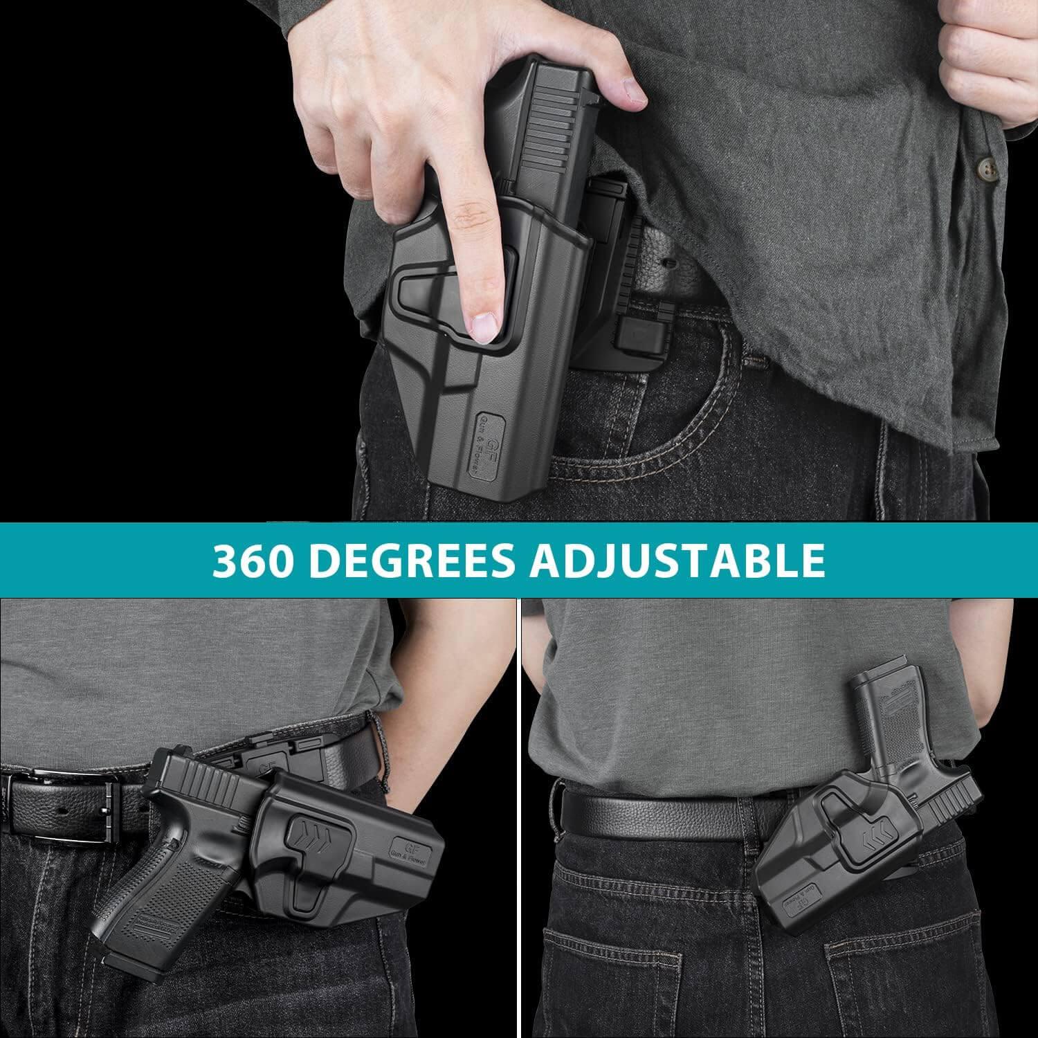 Level II Retention OWB Holster for Taurus G2C Taurus G3C Taurus G3C TORO Taurus PT111 Millennium G2 Taurus PT140 Millennium G2, Outside Waistband Carry, Quick Mounting/Dismounting, Right Hand | Gun & Flower Gun & Flower