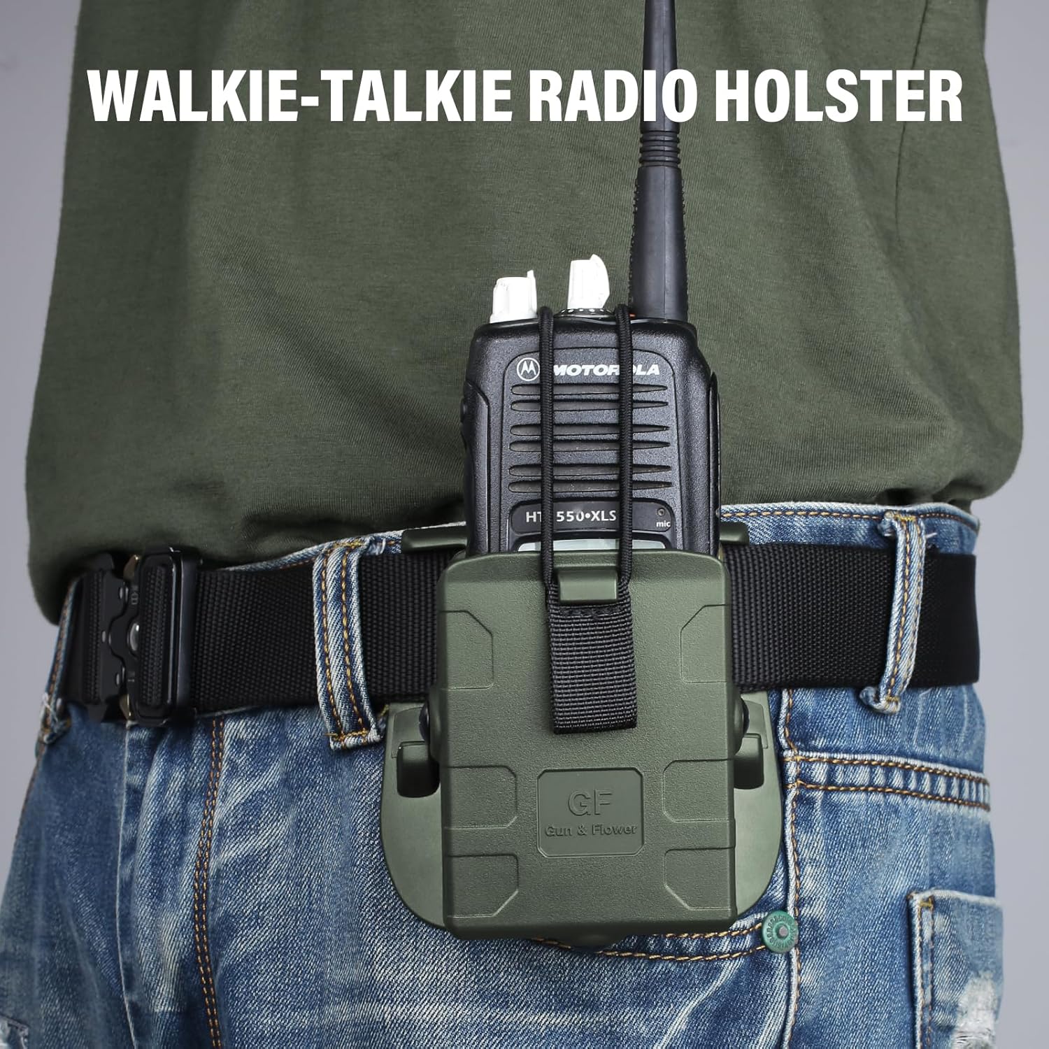 Gun & Flower Universal Tactical Radio Holster for Two-Way Walkie Talkies, Radio Pouch for Motorola, Kenwood, HYTERA Many Types, Accessories, Adjustable Storage with 1 Pack GUN & FLOWER