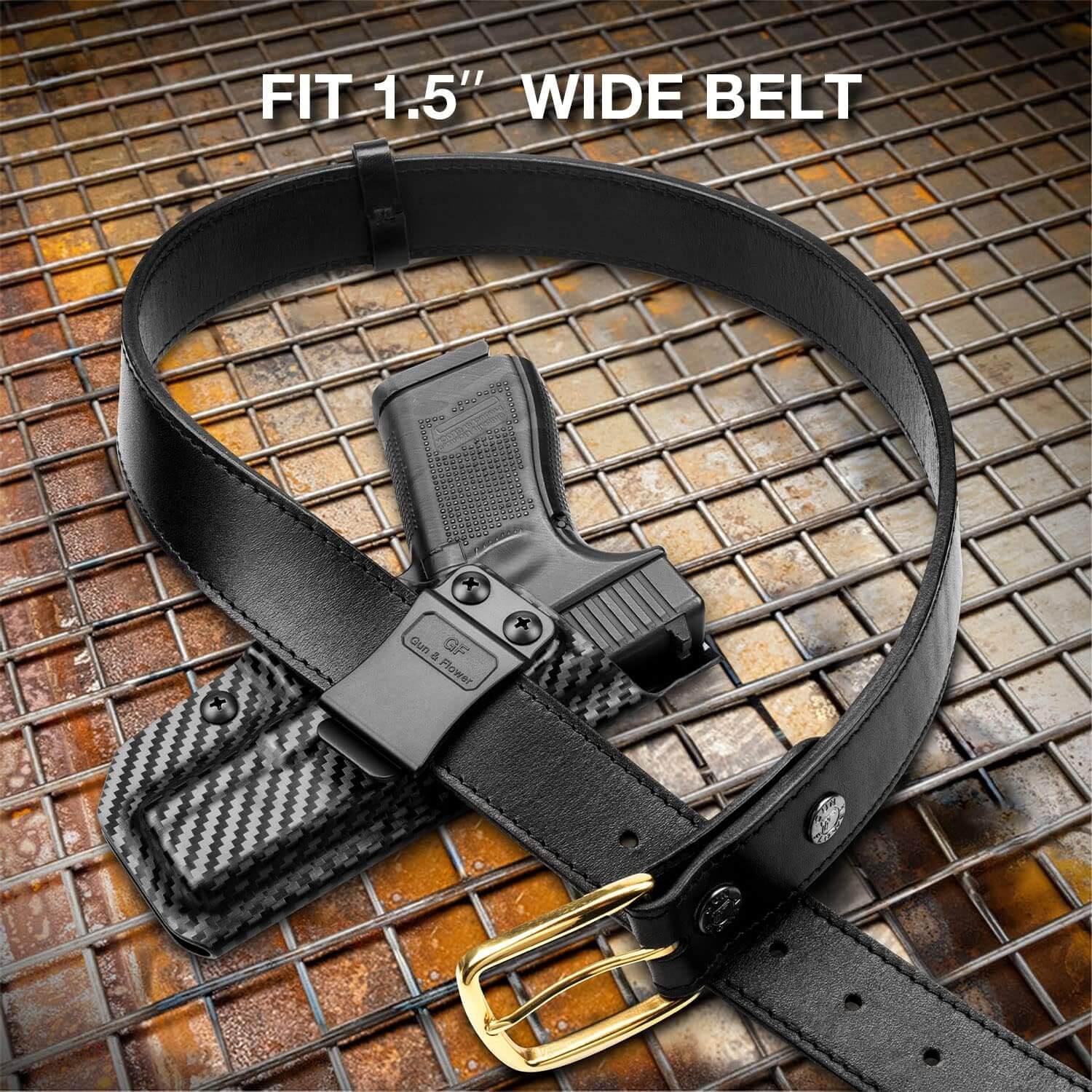 Carbon Fiber Texture Glock 43/43X Kydex IWB Holster Inside Waistband Concealed Carry Right Hand | Gun & Flower Gun & Flower