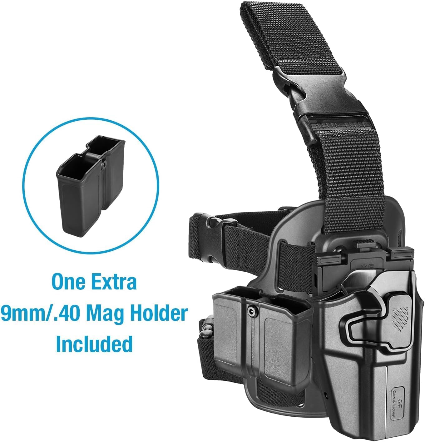 Level II Drop Leg Holster, Universal Holster for Sub-Compact Pistol, Fits Glock 43X MOS, G43X, Sig P365 XMacro P365XL P365, Taurus G3C G2C GX4, SCCY CPX 2 Gen3, Hellcat Pro, Ruger Security 9 SR9 GUN & FLOWER